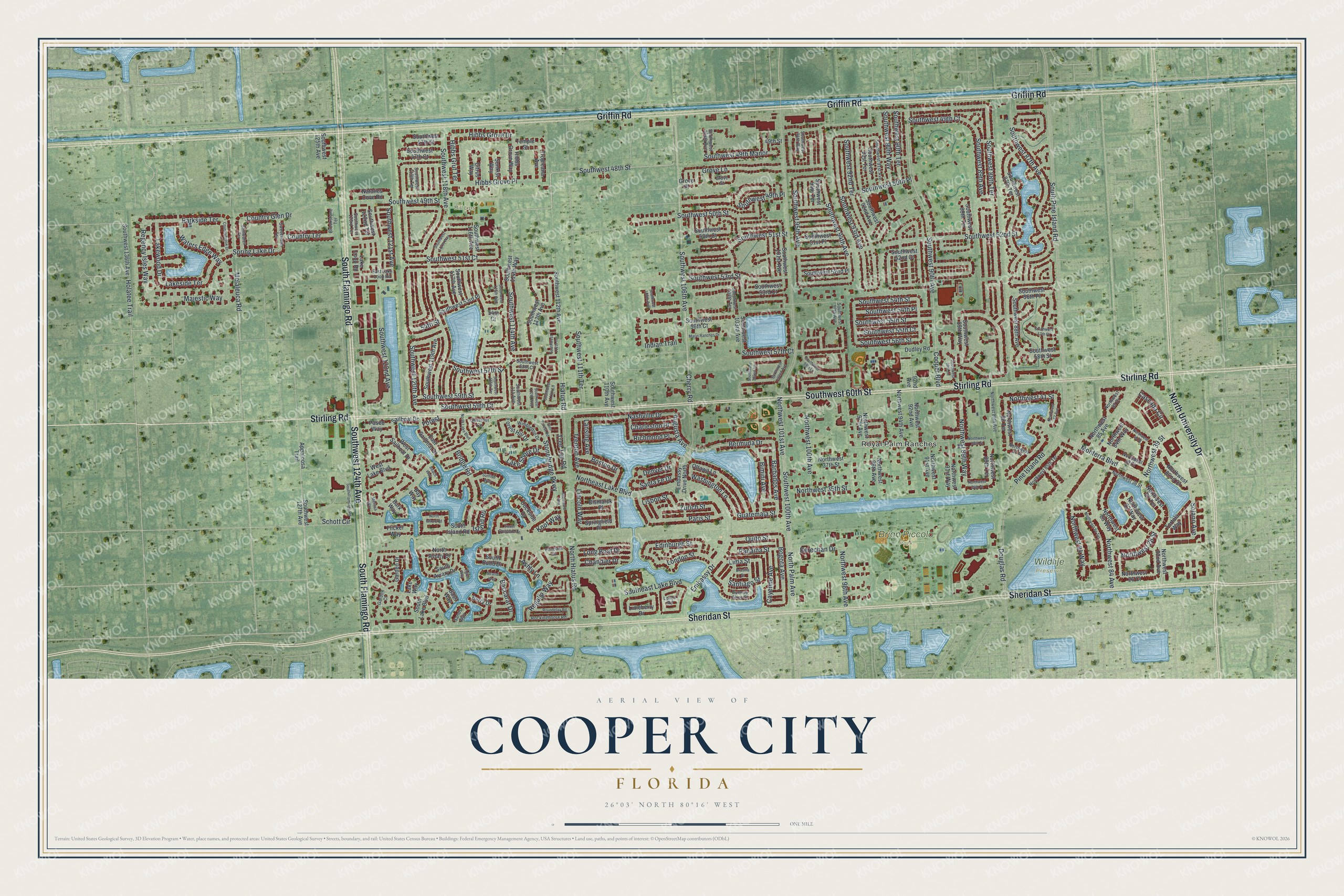 Watermarked full-map preview of Cooper City, Florida