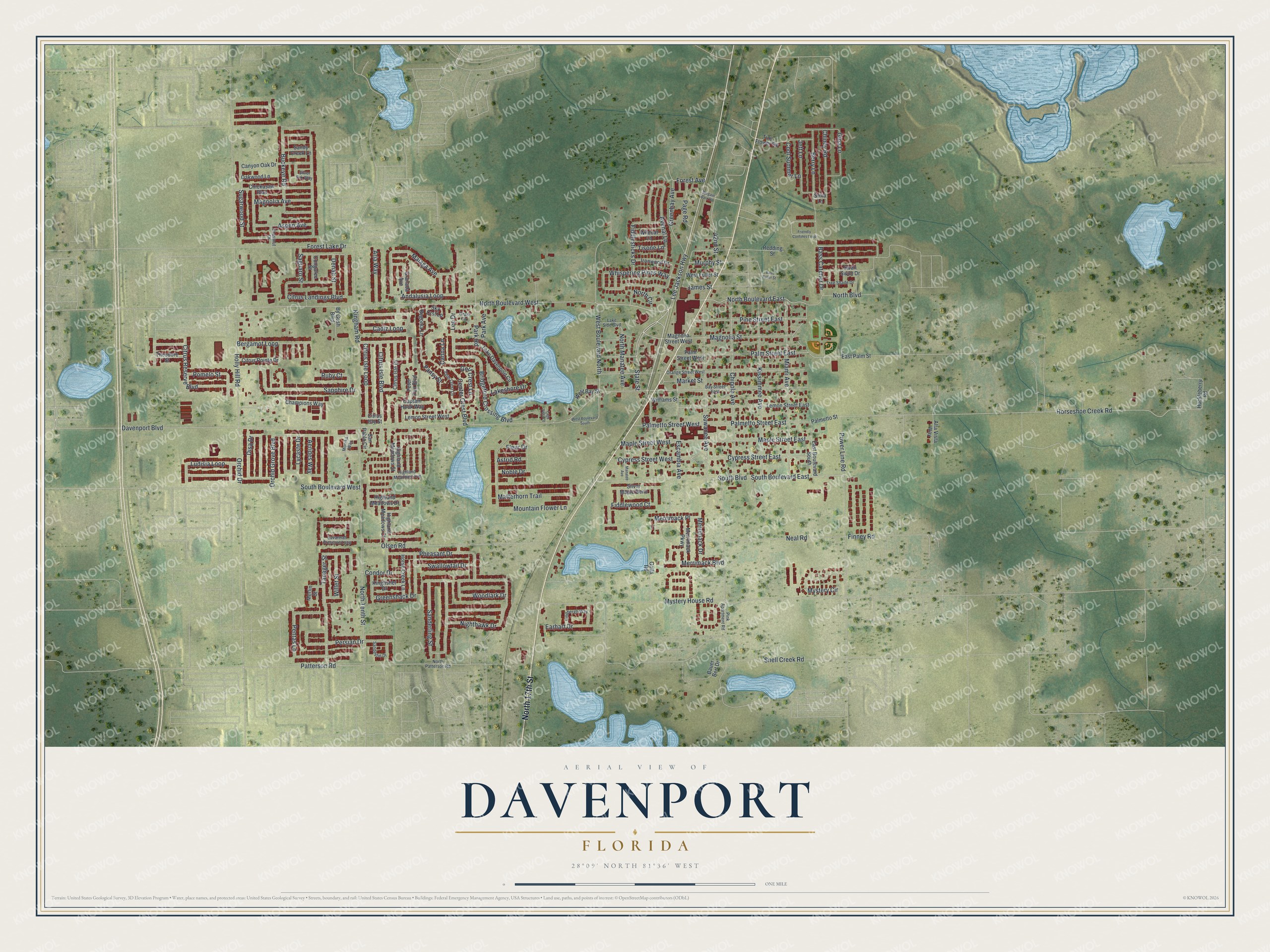 Watermarked full-map preview of Davenport, Florida