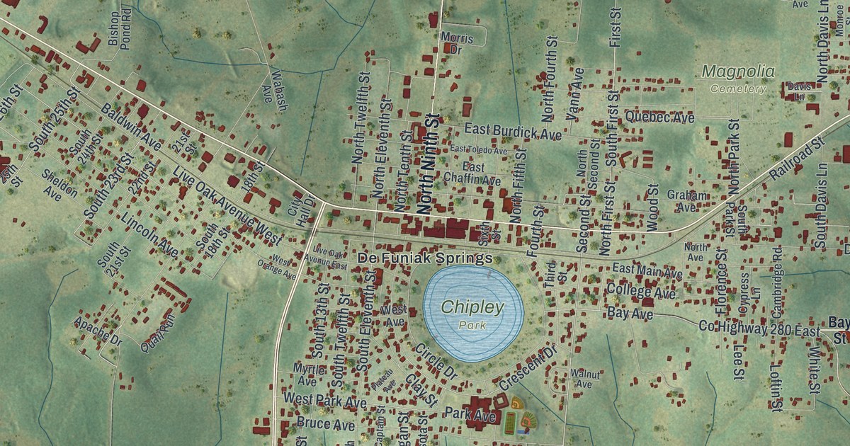 Map of DeFuniak Springs, Florida