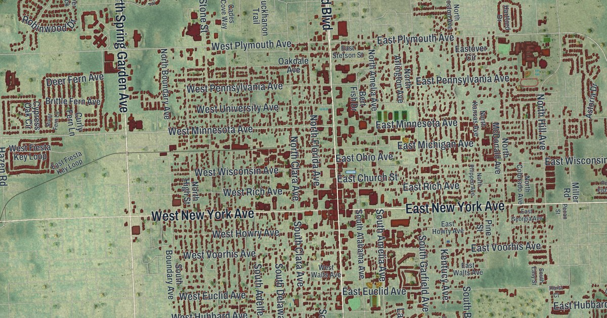 Map of DeLand, Florida