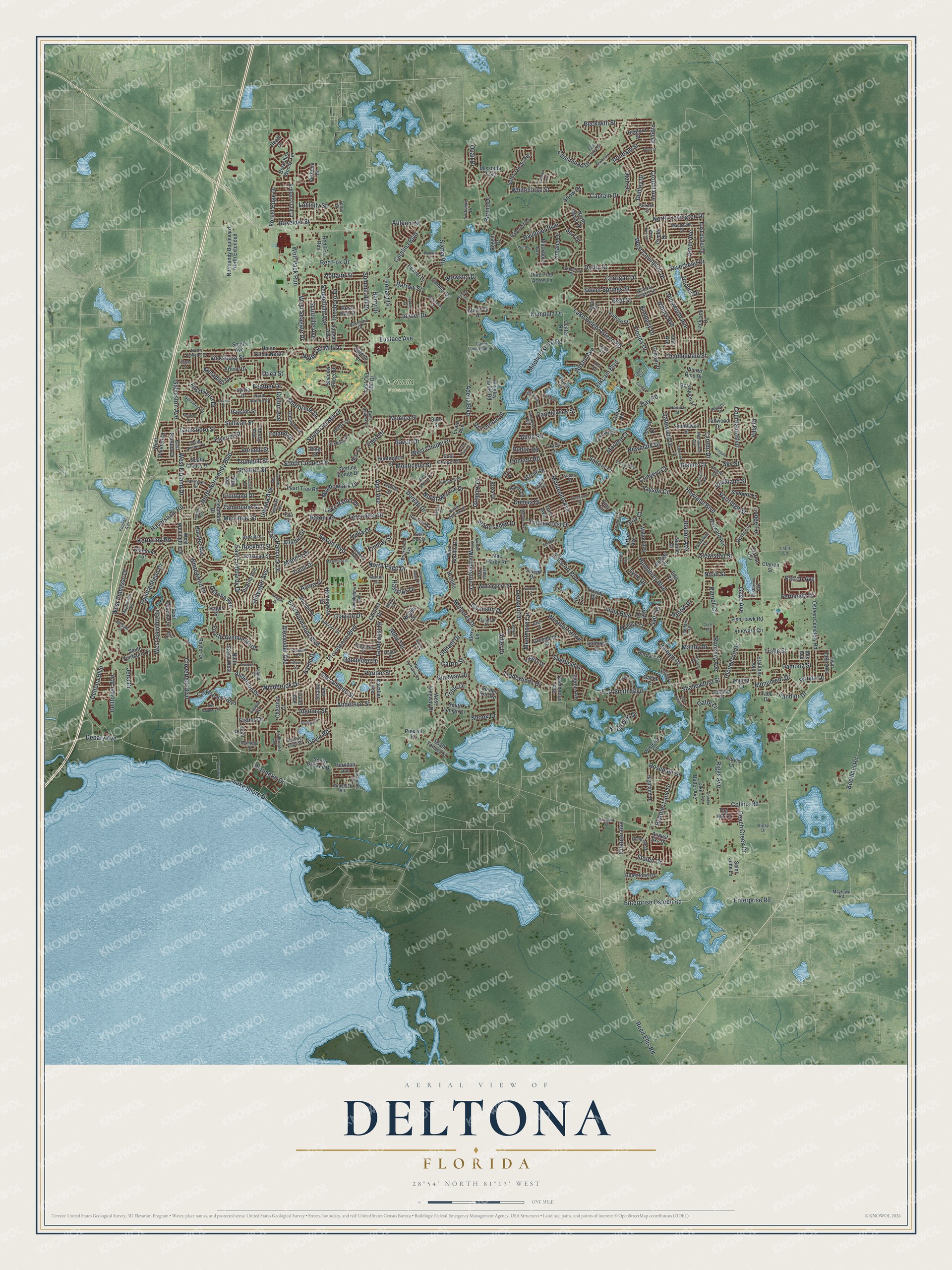 Watermarked full-map preview of Deltona, Florida