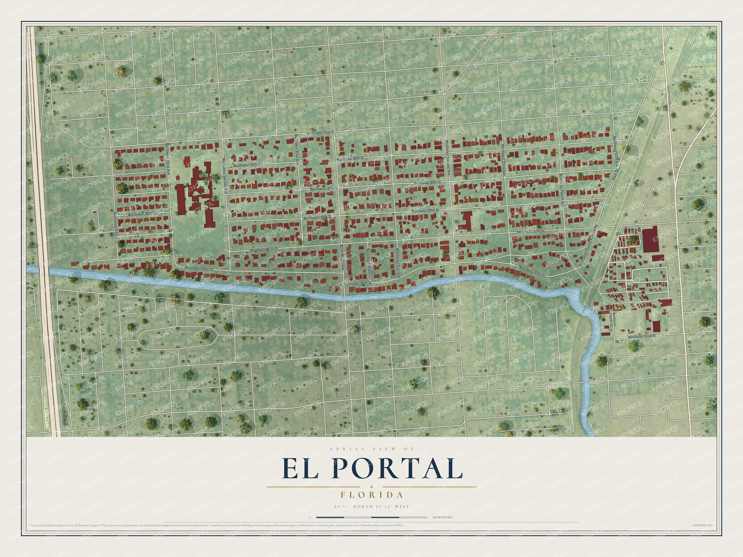 Watermarked full-map preview of El Portal, Florida