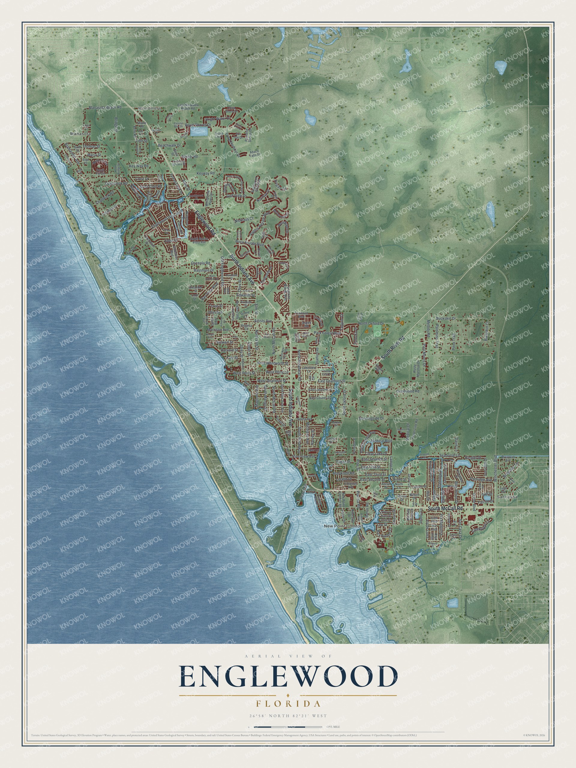 Watermarked full-map preview of Englewood, Florida