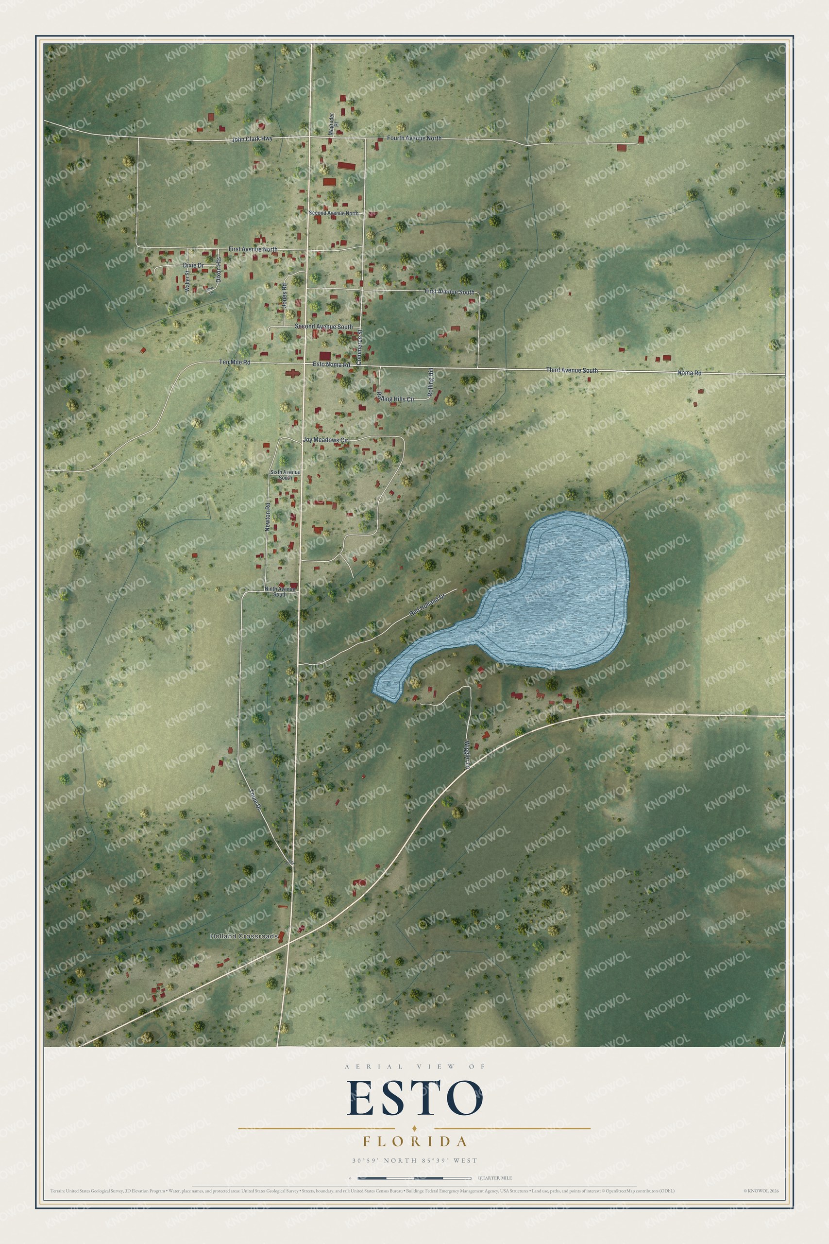 Watermarked full-map preview of Esto, Florida
