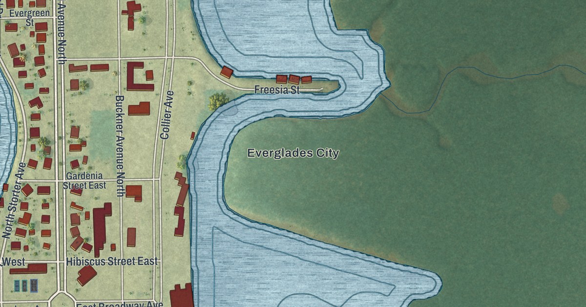 Map of Everglades, Florida