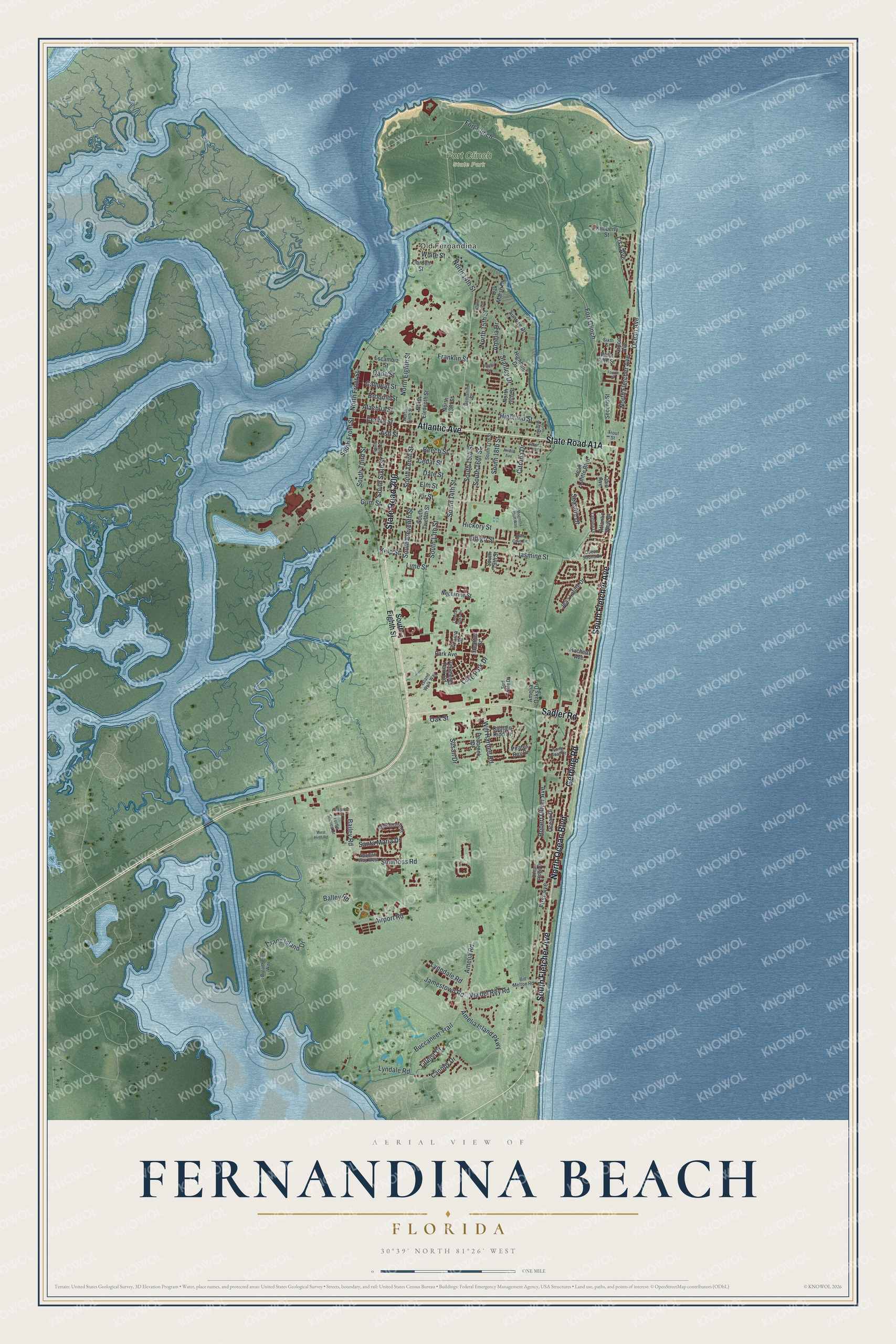 Watermarked full-map preview of Fernandina Beach, Florida