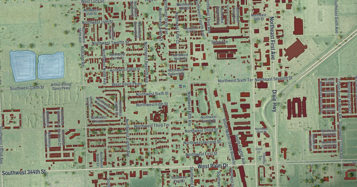Map of Florida City, Florida