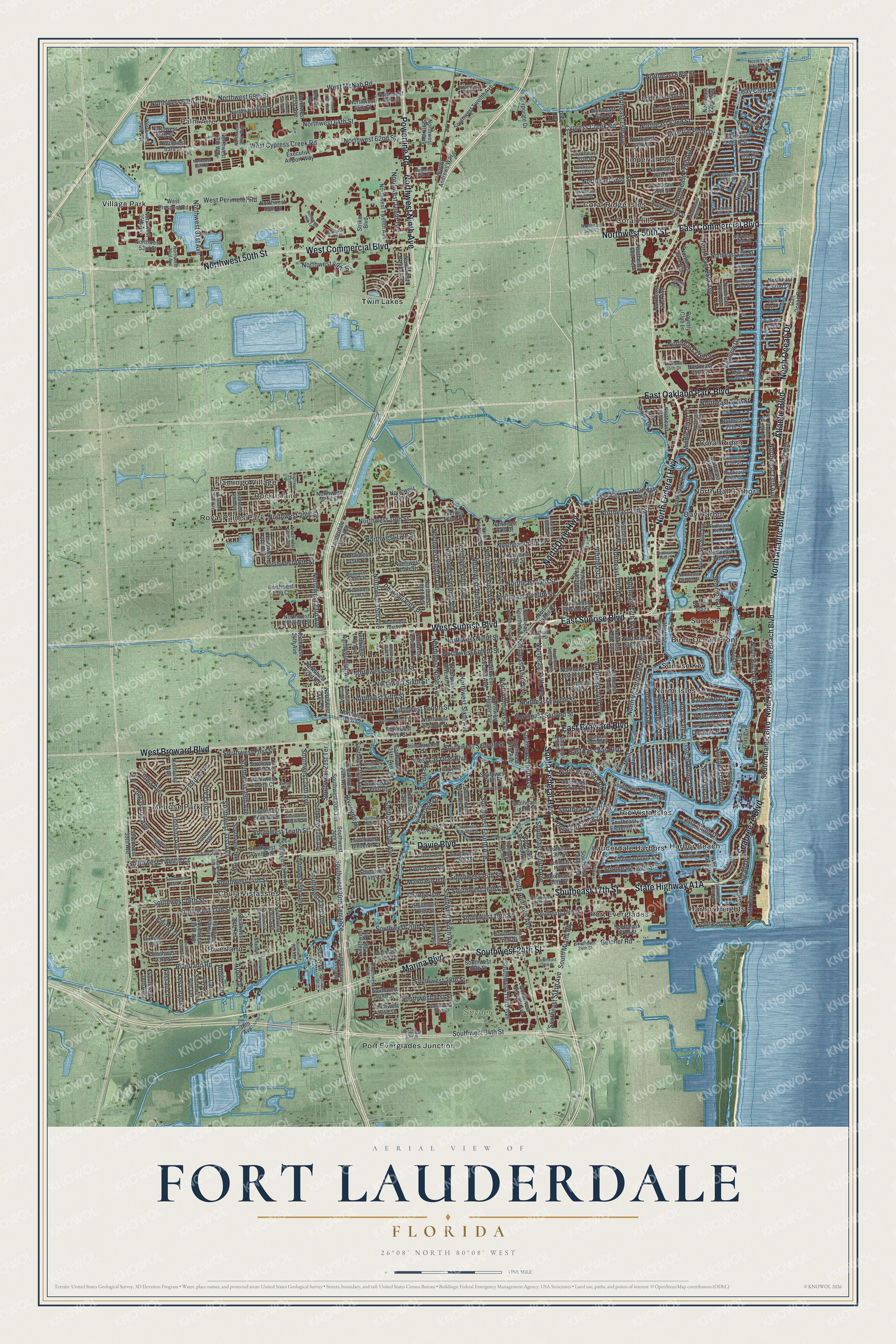 Watermarked full-map preview of Fort Lauderdale, Florida
