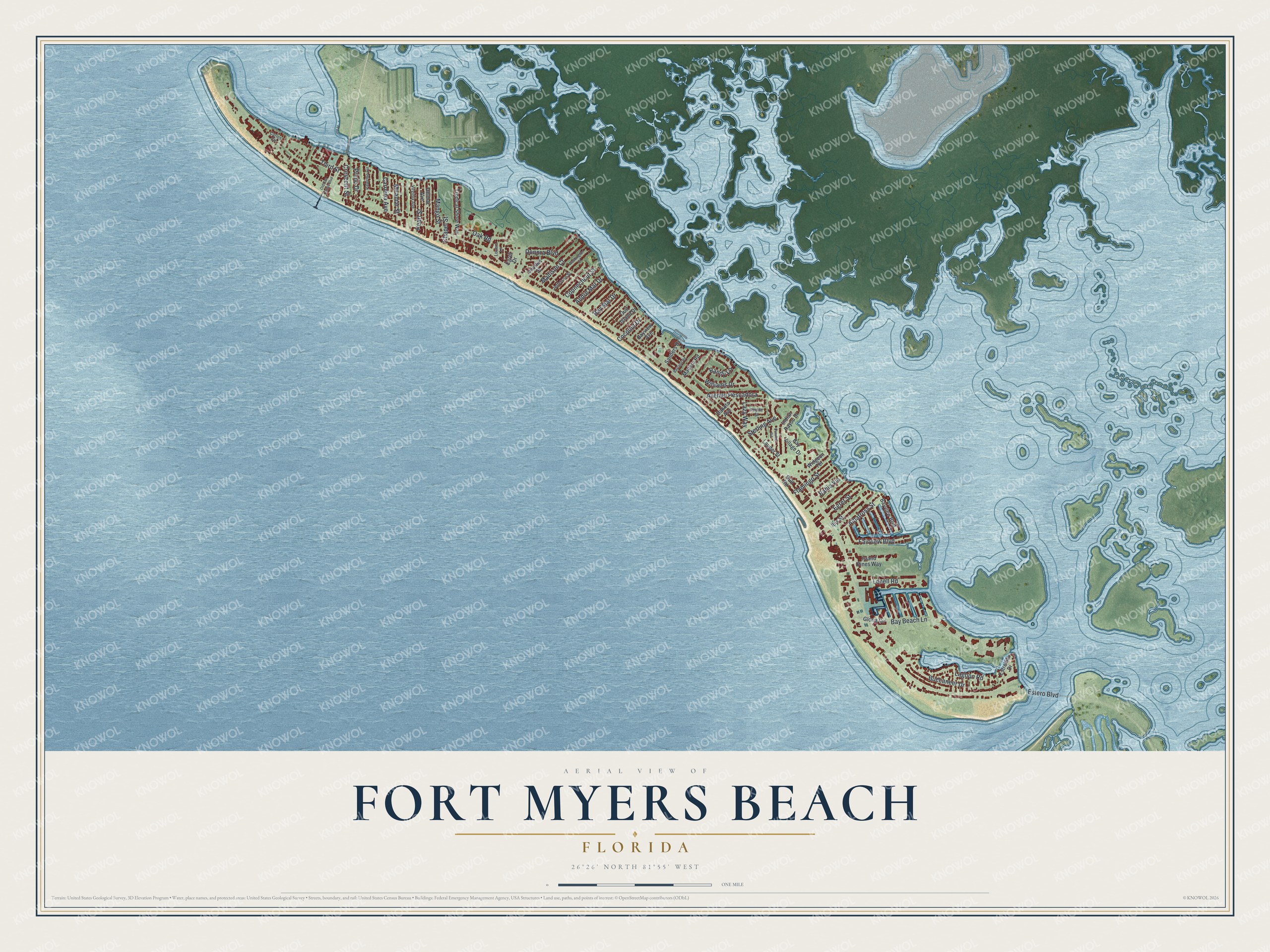 Watermarked full-map preview of Fort Myers Beach, Florida