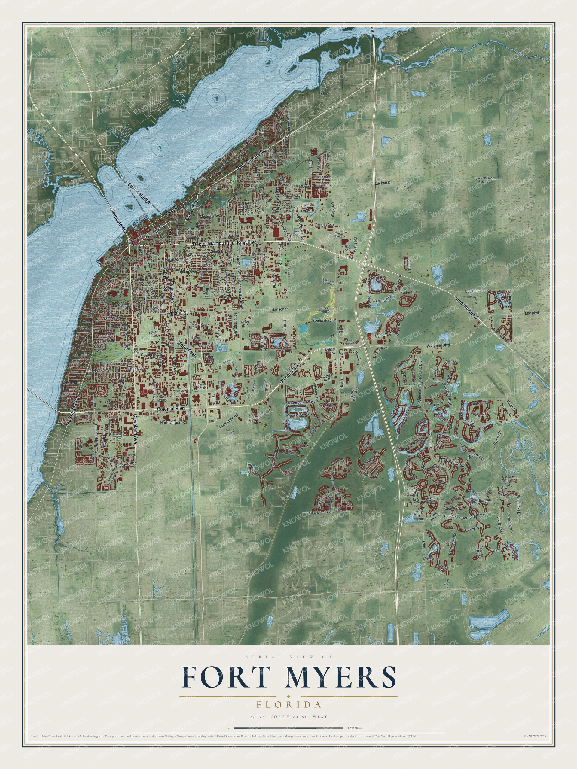 Watermarked full-map preview of Fort Myers, Florida