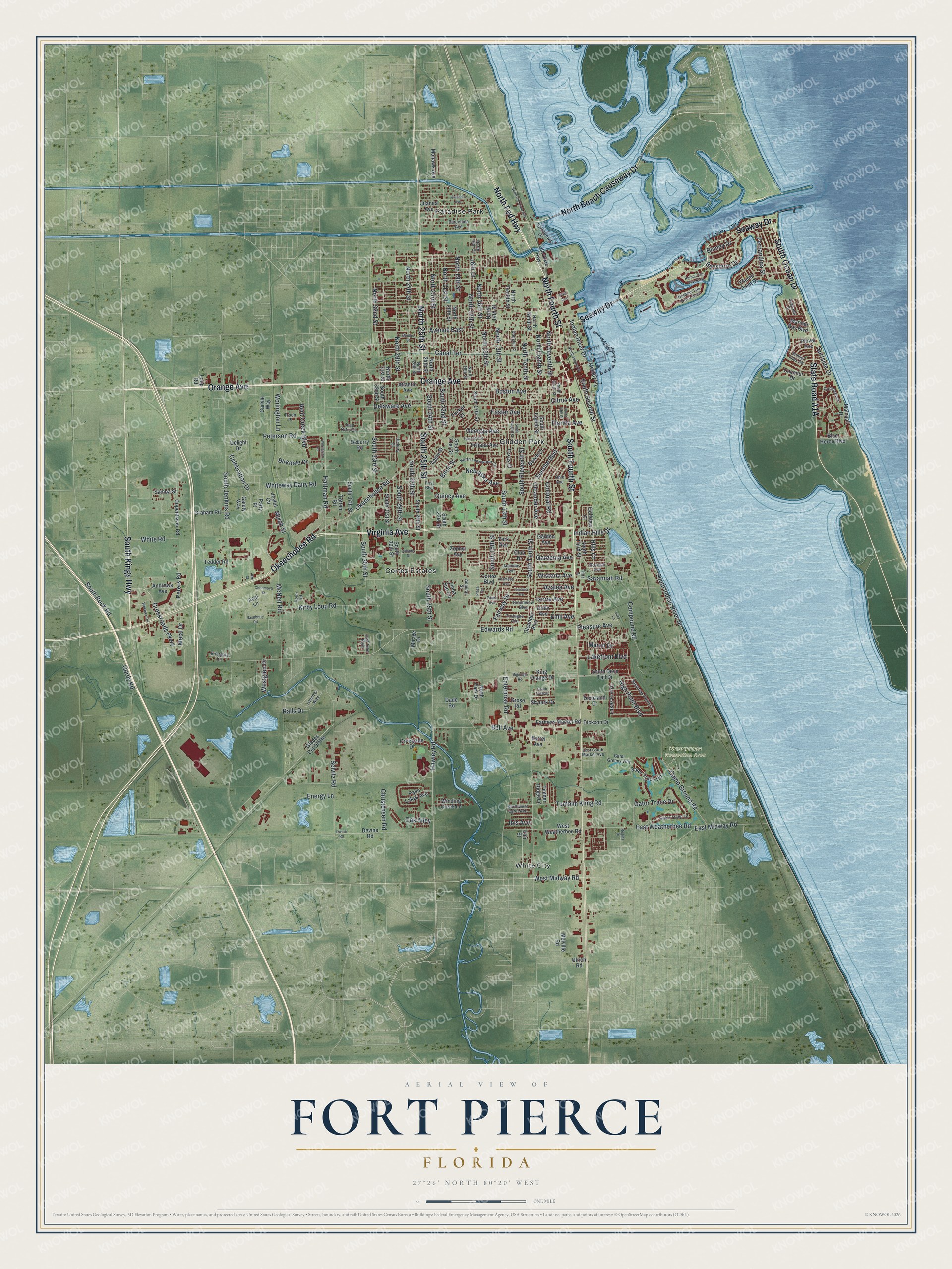 Watermarked full-map preview of Fort Pierce, Florida