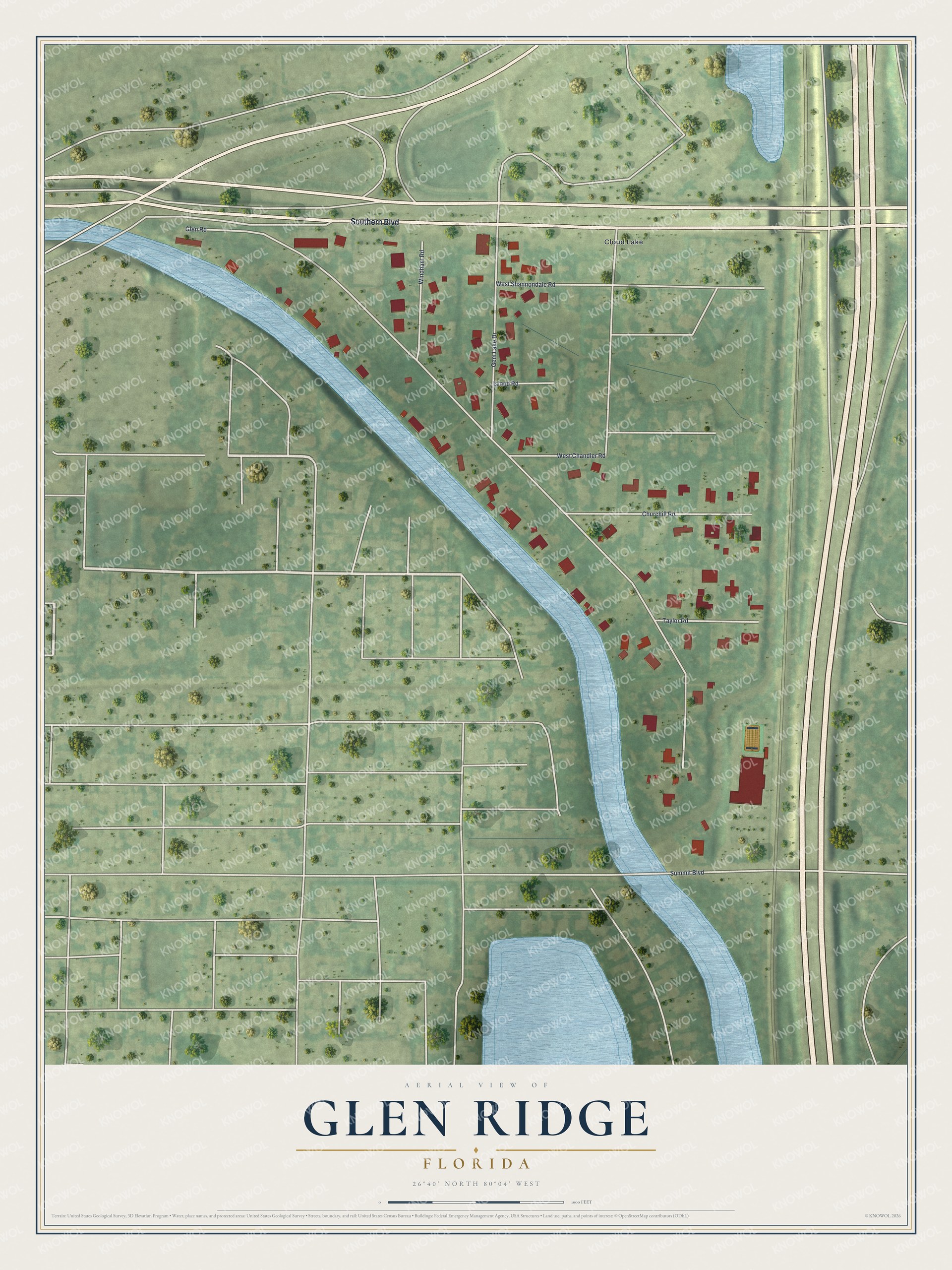 Watermarked full-map preview of Glen Ridge, Florida