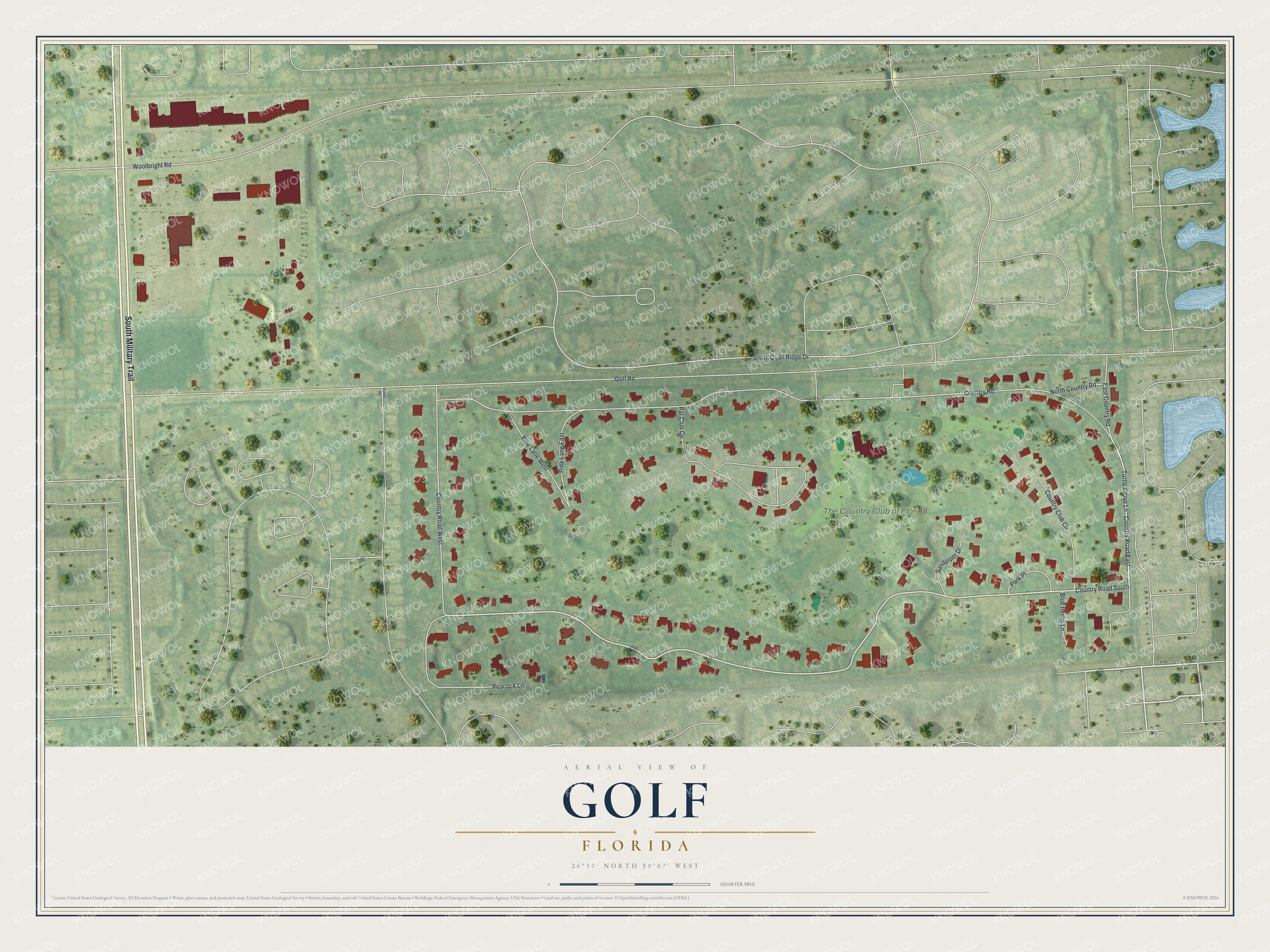 Watermarked full-map preview of Golf, Florida
