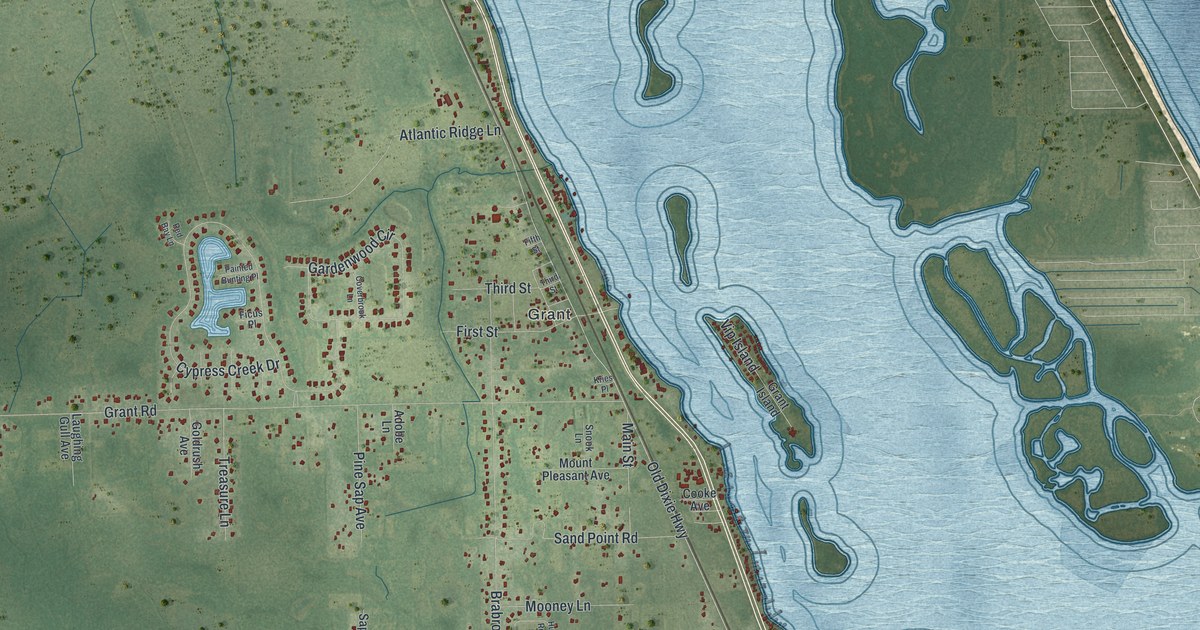 Map of Grant-Valkaria, Florida