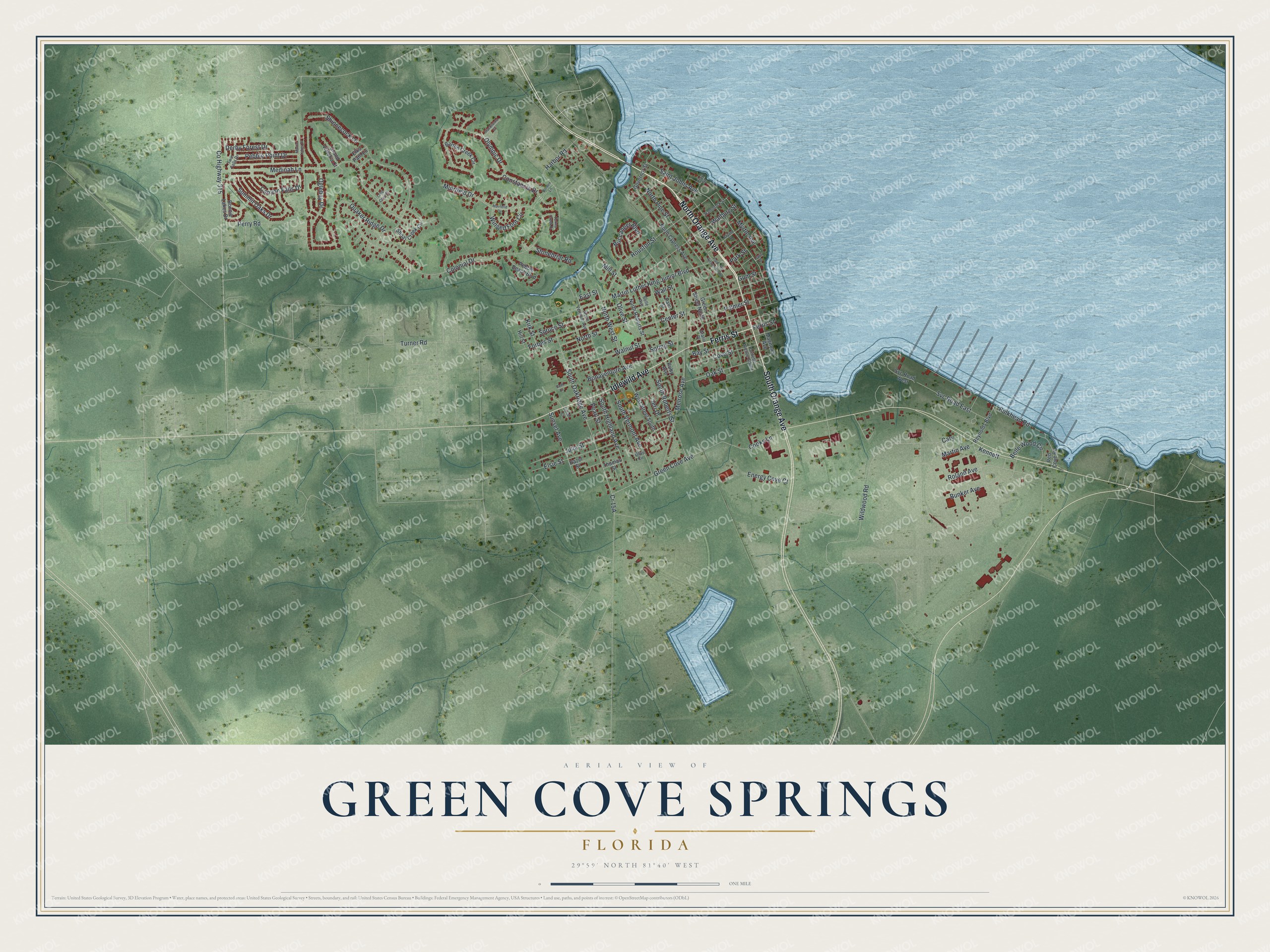 Watermarked full-map preview of Green Cove Springs, Florida