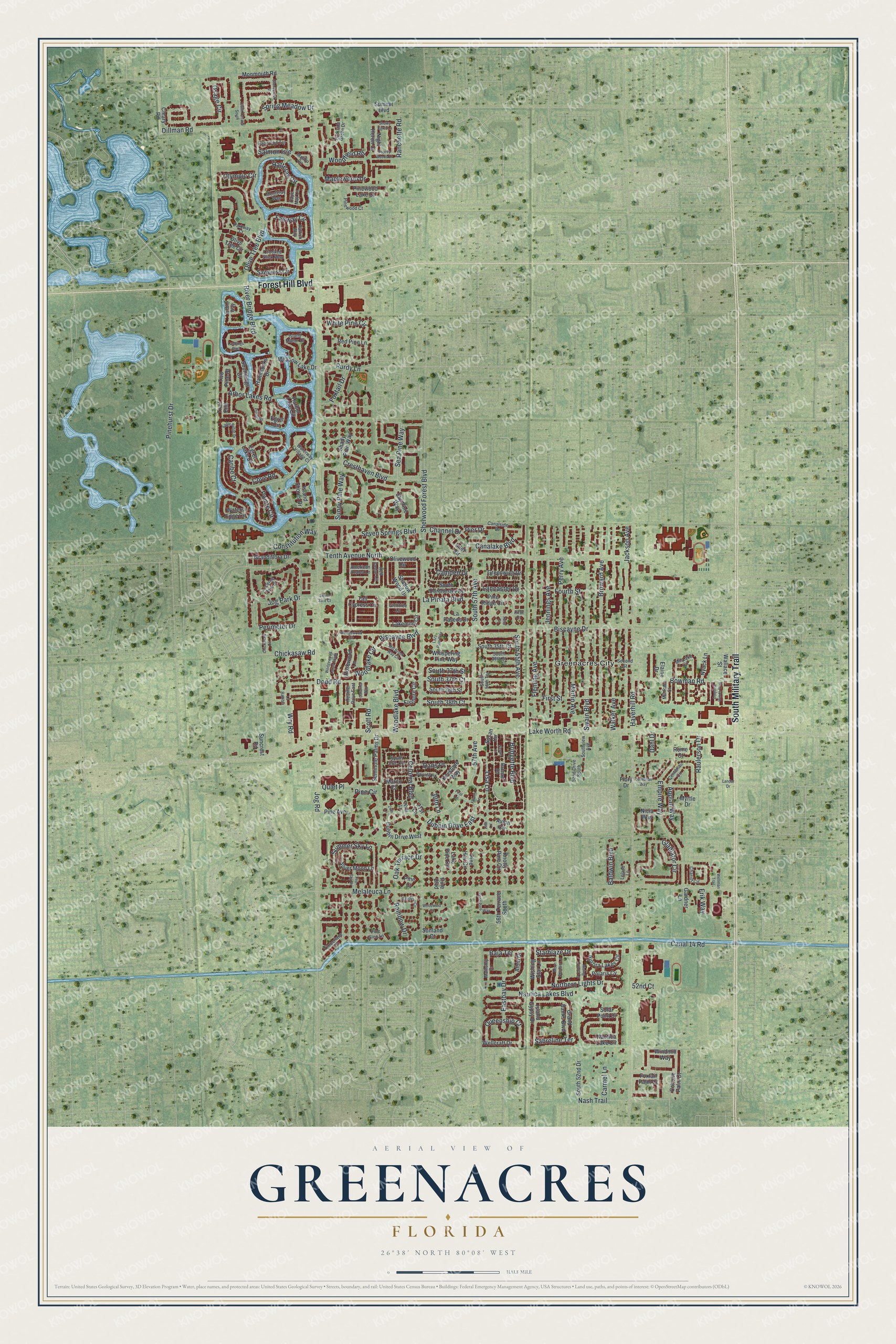 Watermarked full-map preview of Greenacres, Florida