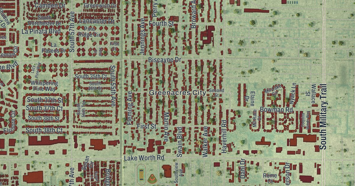 Map of Greenacres, Florida