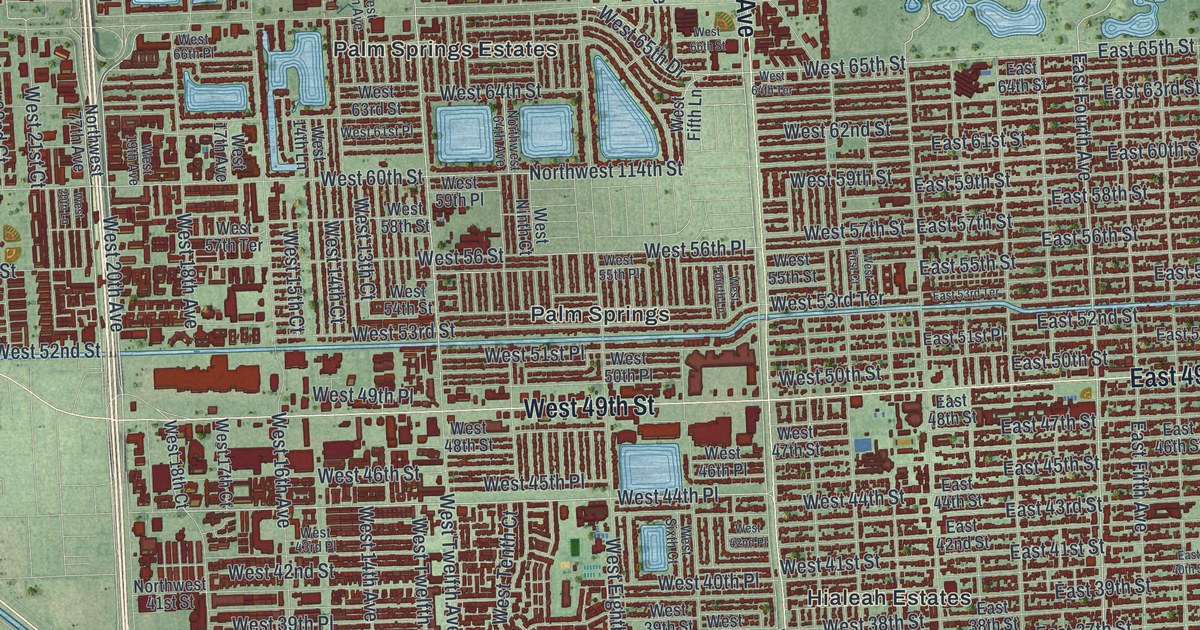 Map of Hialeah, Florida