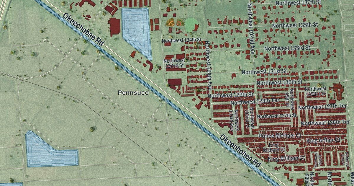 Map of Hialeah Gardens, Florida