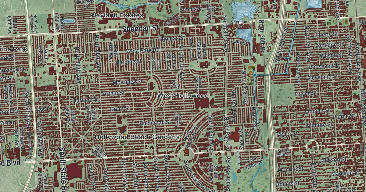 Map of Hollywood, Florida
