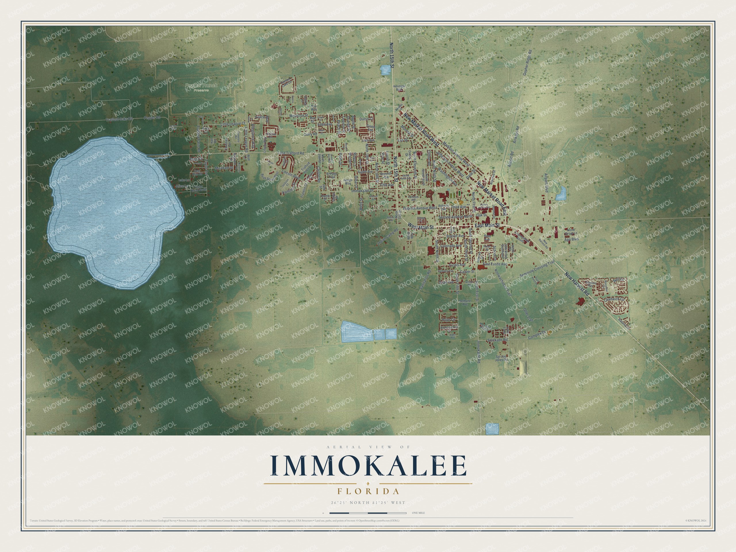 Watermarked full-map preview of Immokalee, Florida