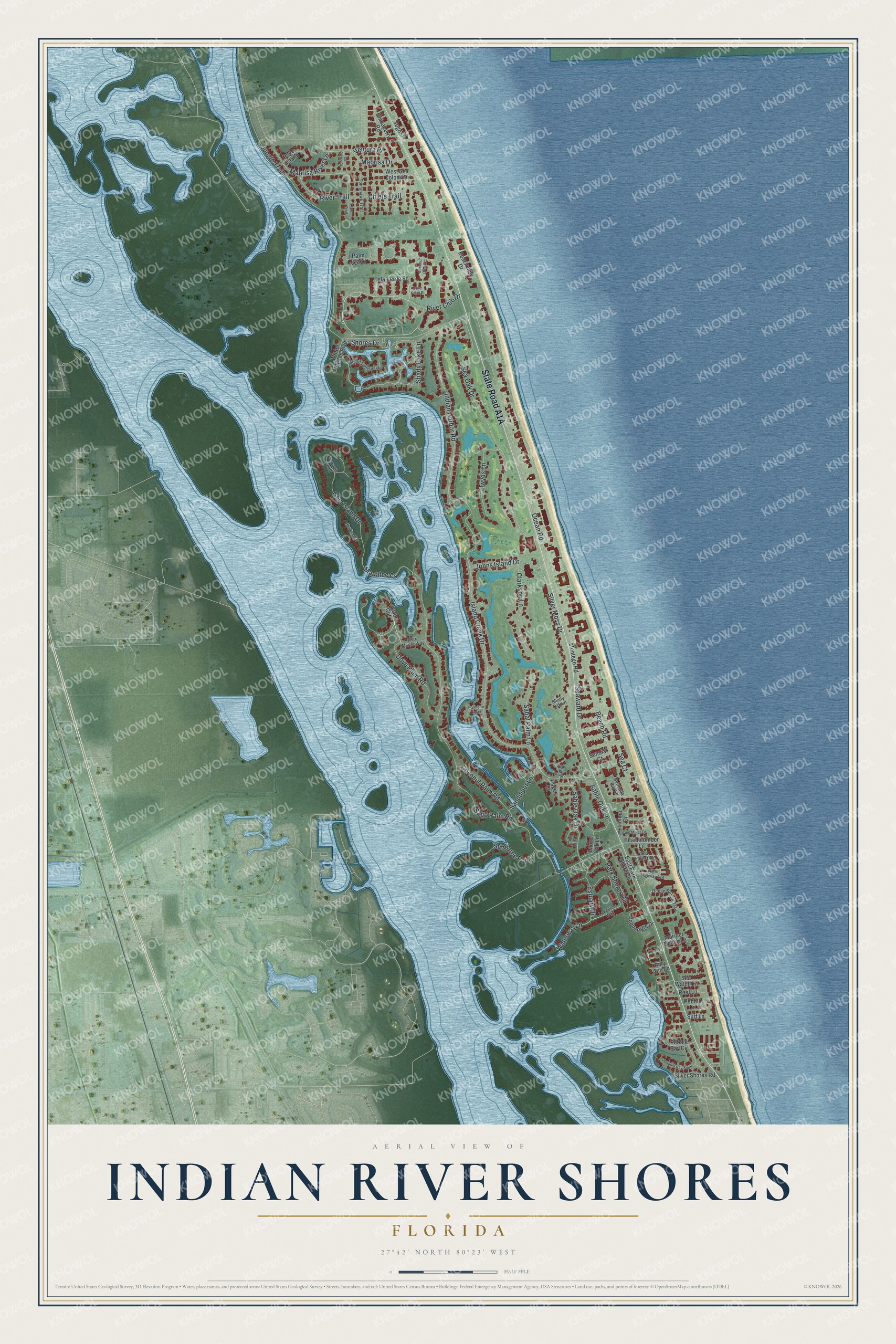 Watermarked full-map preview of Indian River Shores, Florida