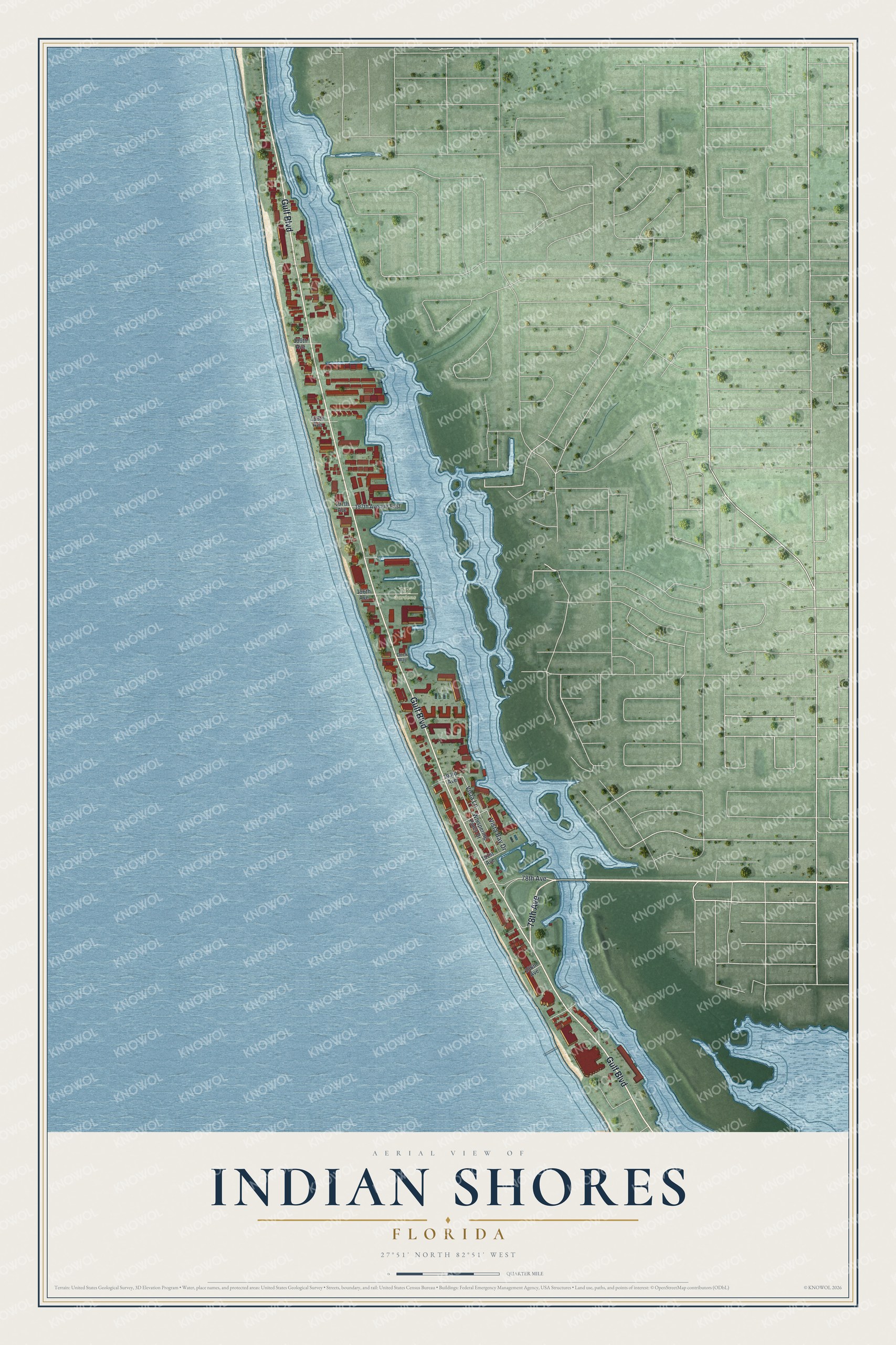 Watermarked full-map preview of Indian Shores, Florida
