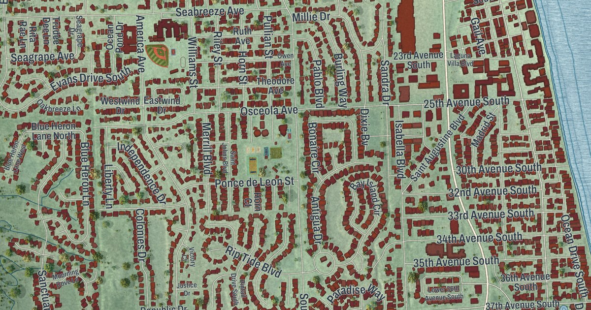 Map of Jacksonville Beach, Florida