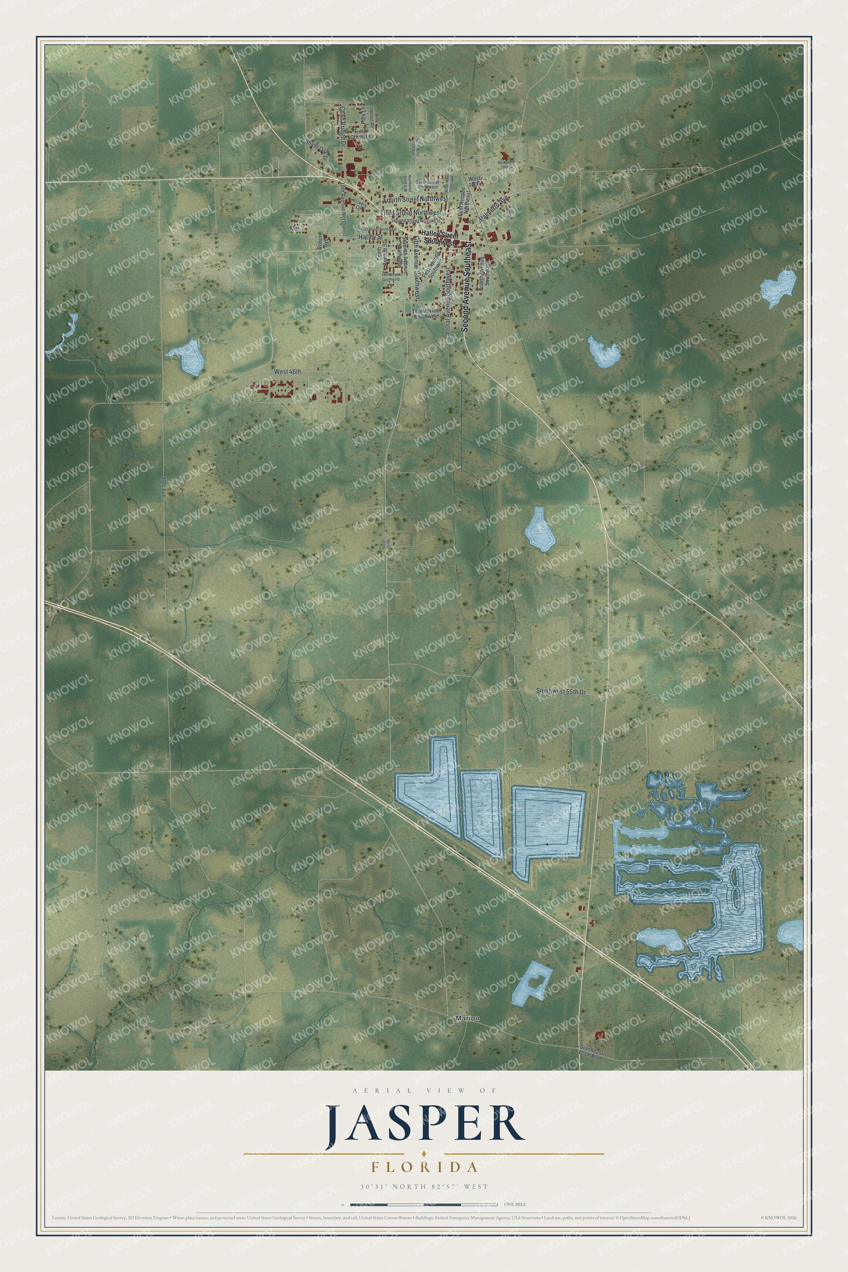 Watermarked full-map preview of Jasper, Florida