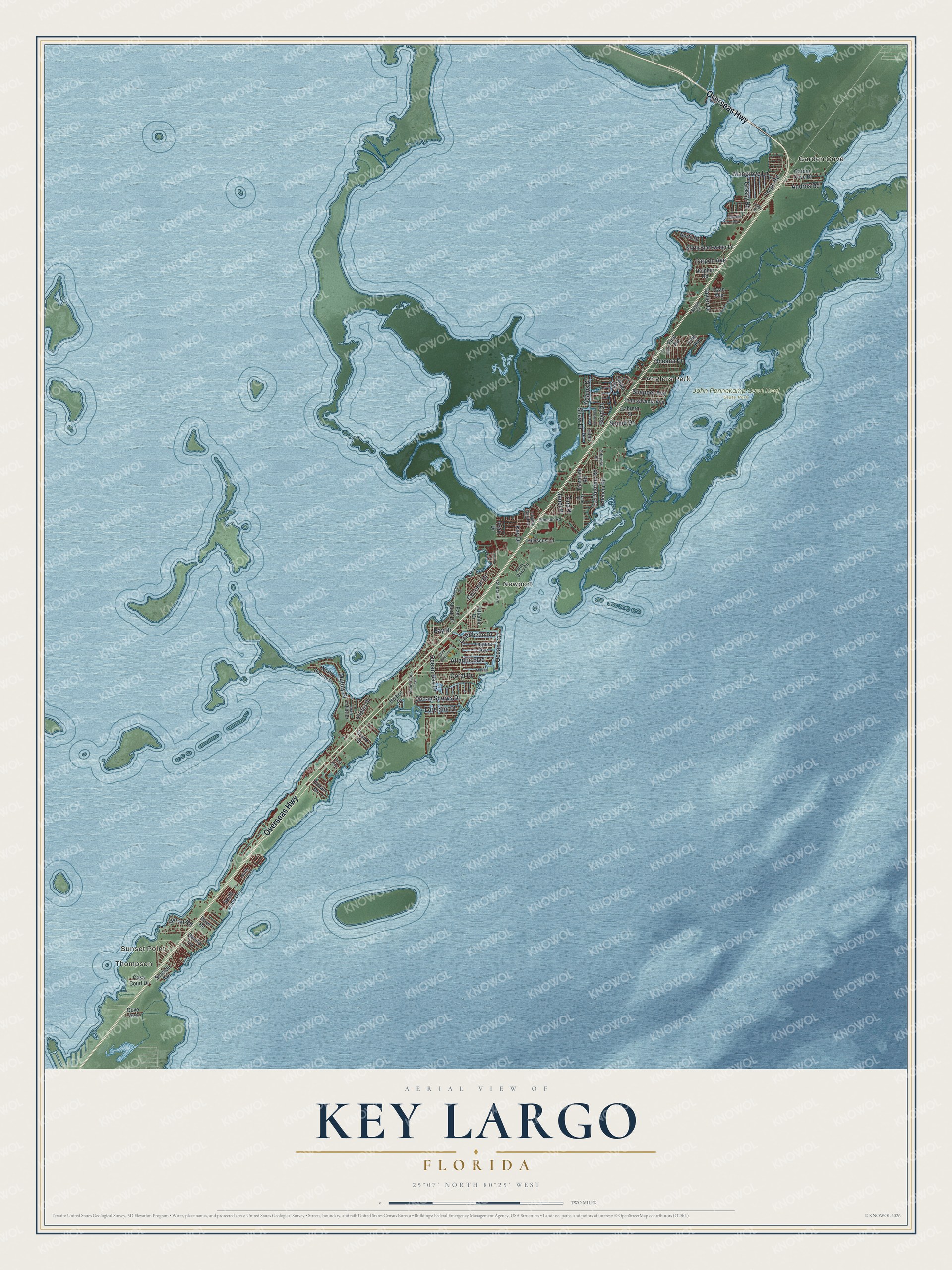 Watermarked full-map preview of Key Largo, Florida
