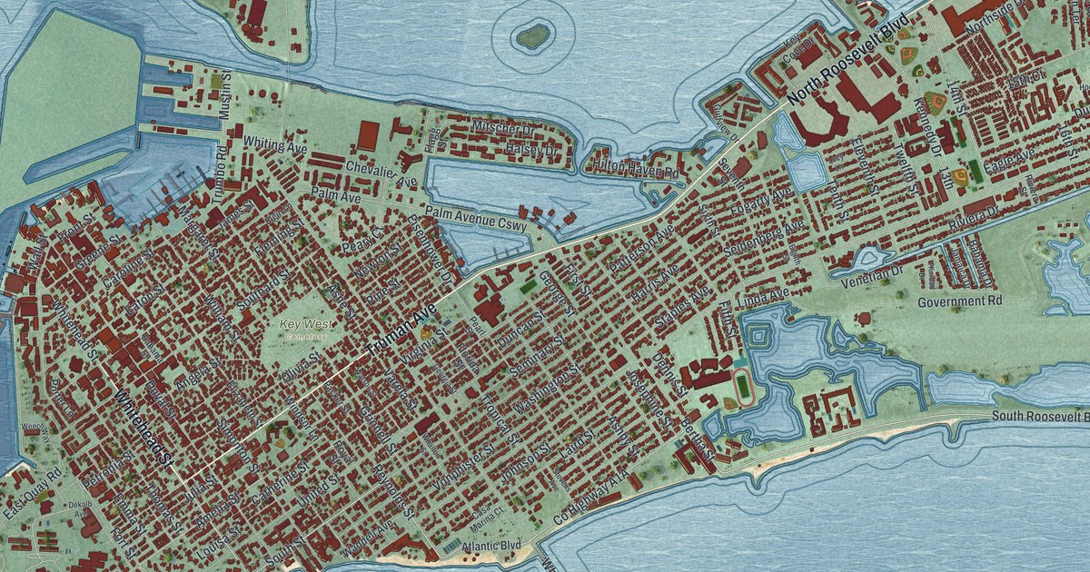 Map of Key West, Florida