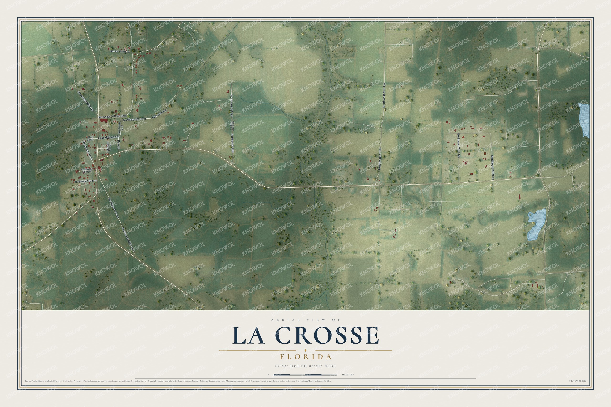 Watermarked full-map preview of La Crosse, Florida