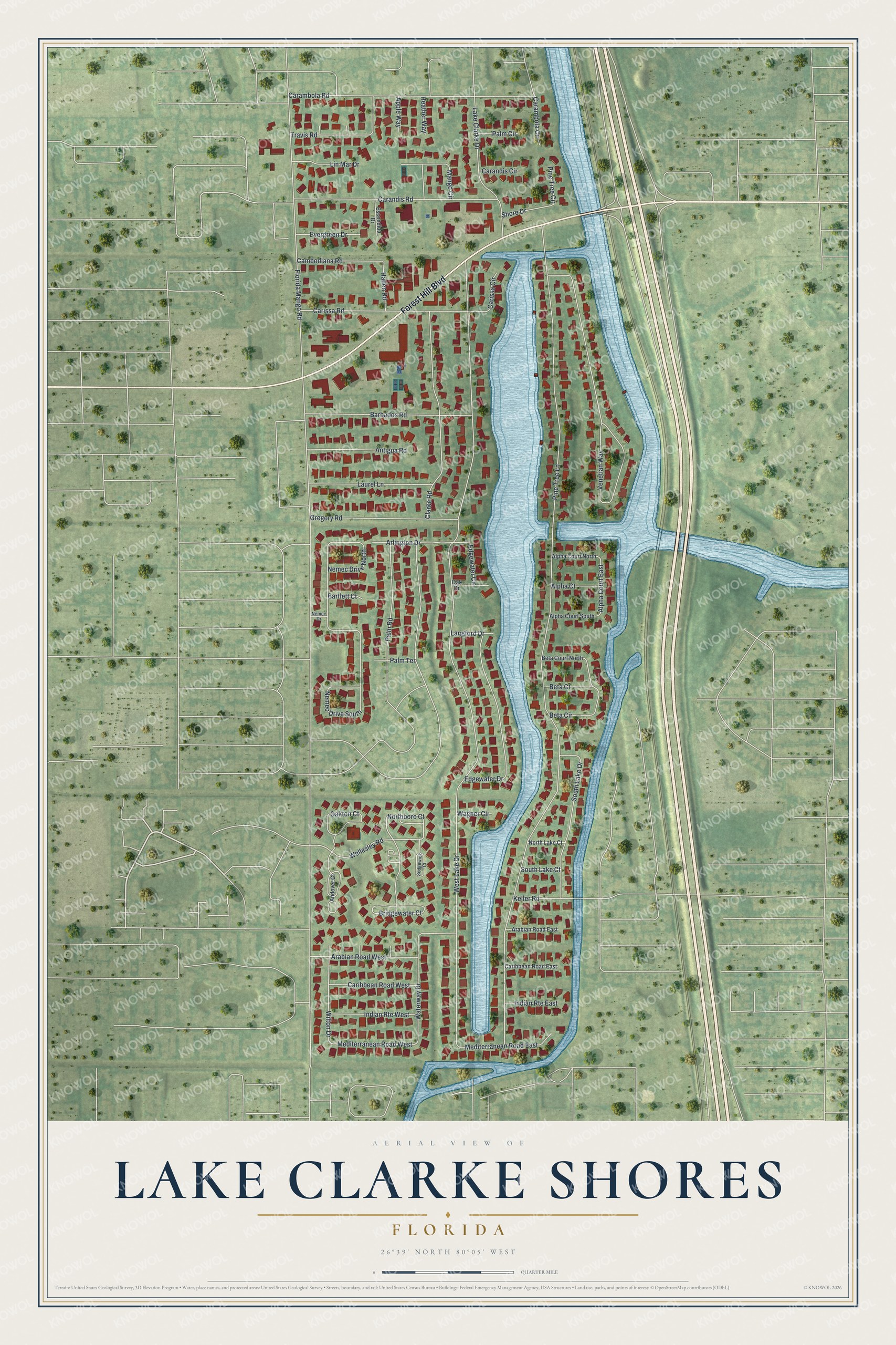 Watermarked full-map preview of Lake Clarke Shores, Florida