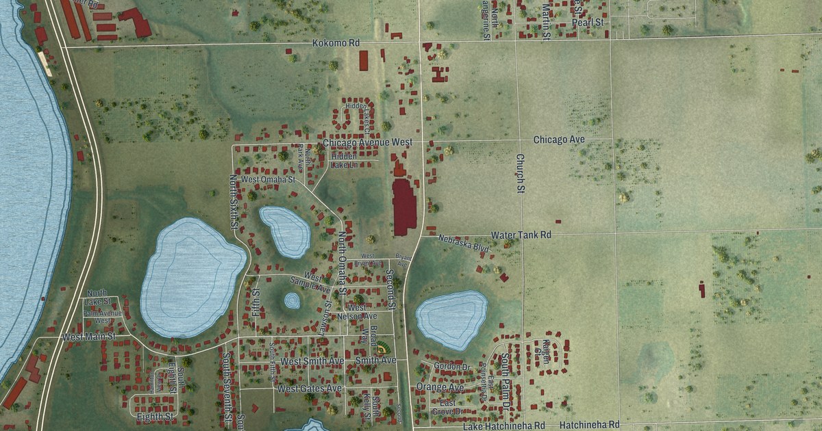 Map of Lake Hamilton, Florida