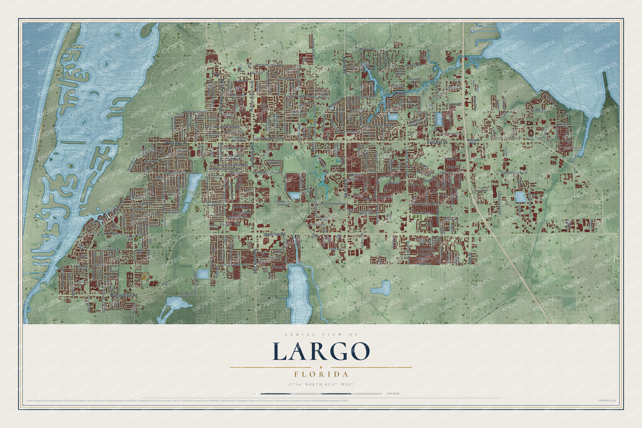 Watermarked full-map preview of Largo, Florida