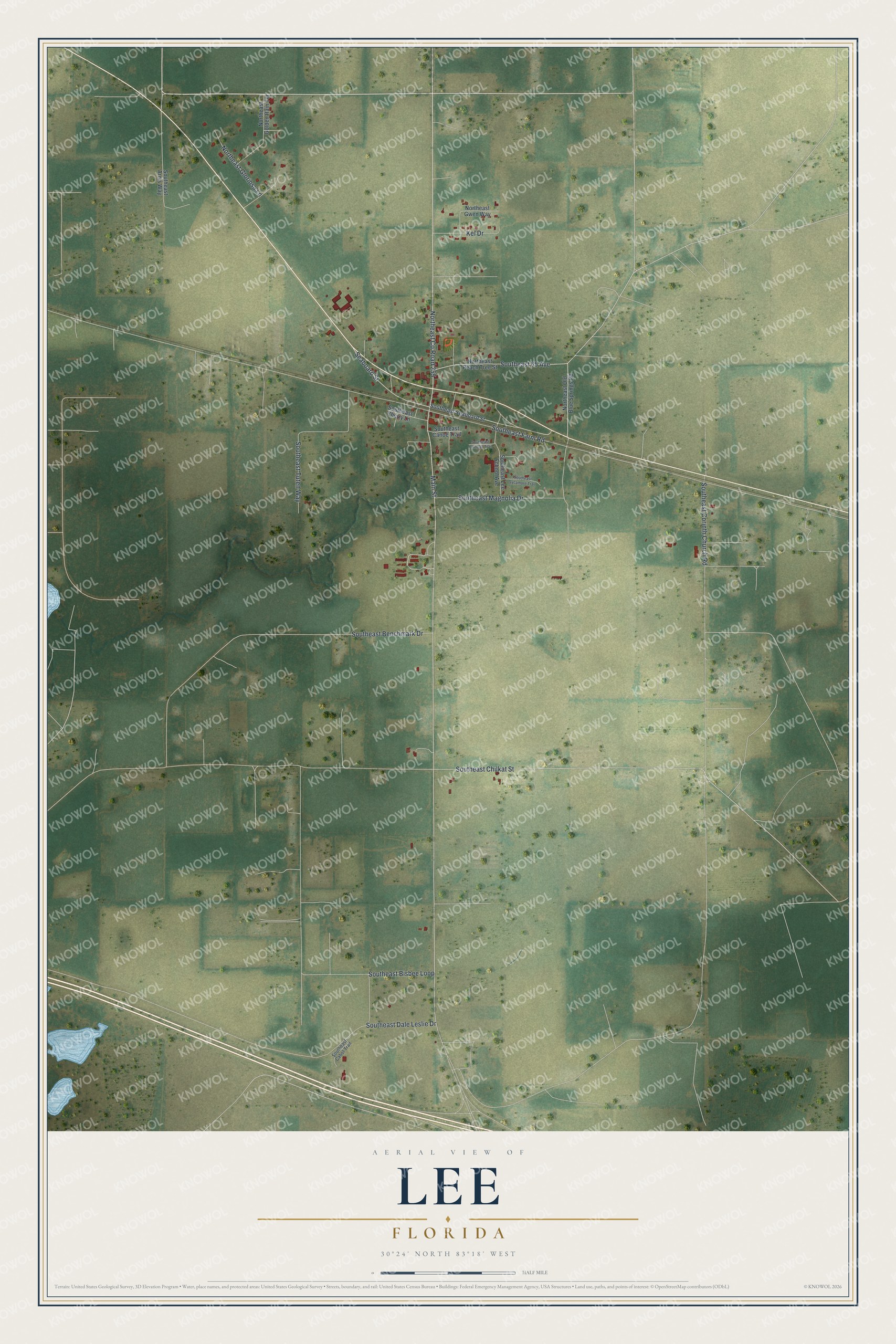 Watermarked full-map preview of Lee, Florida