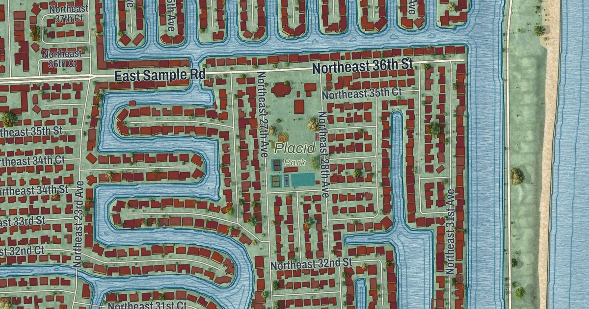 Map of Lighthouse Point, Florida