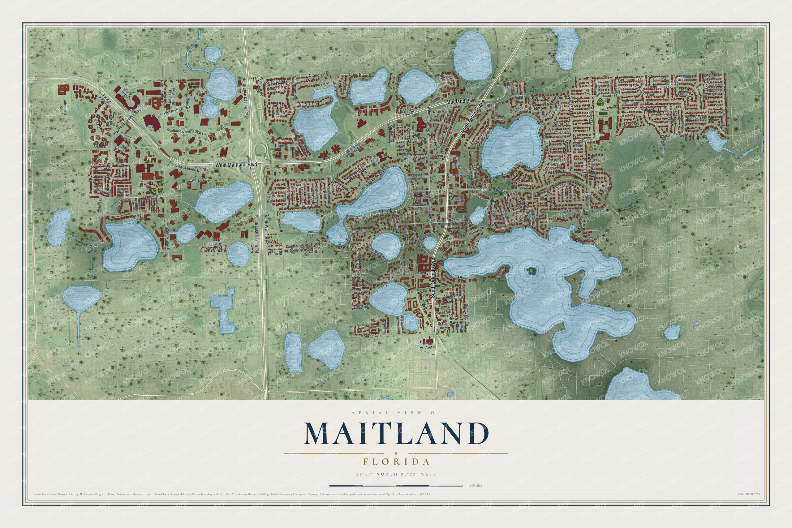 Watermarked full-map preview of Maitland, Florida