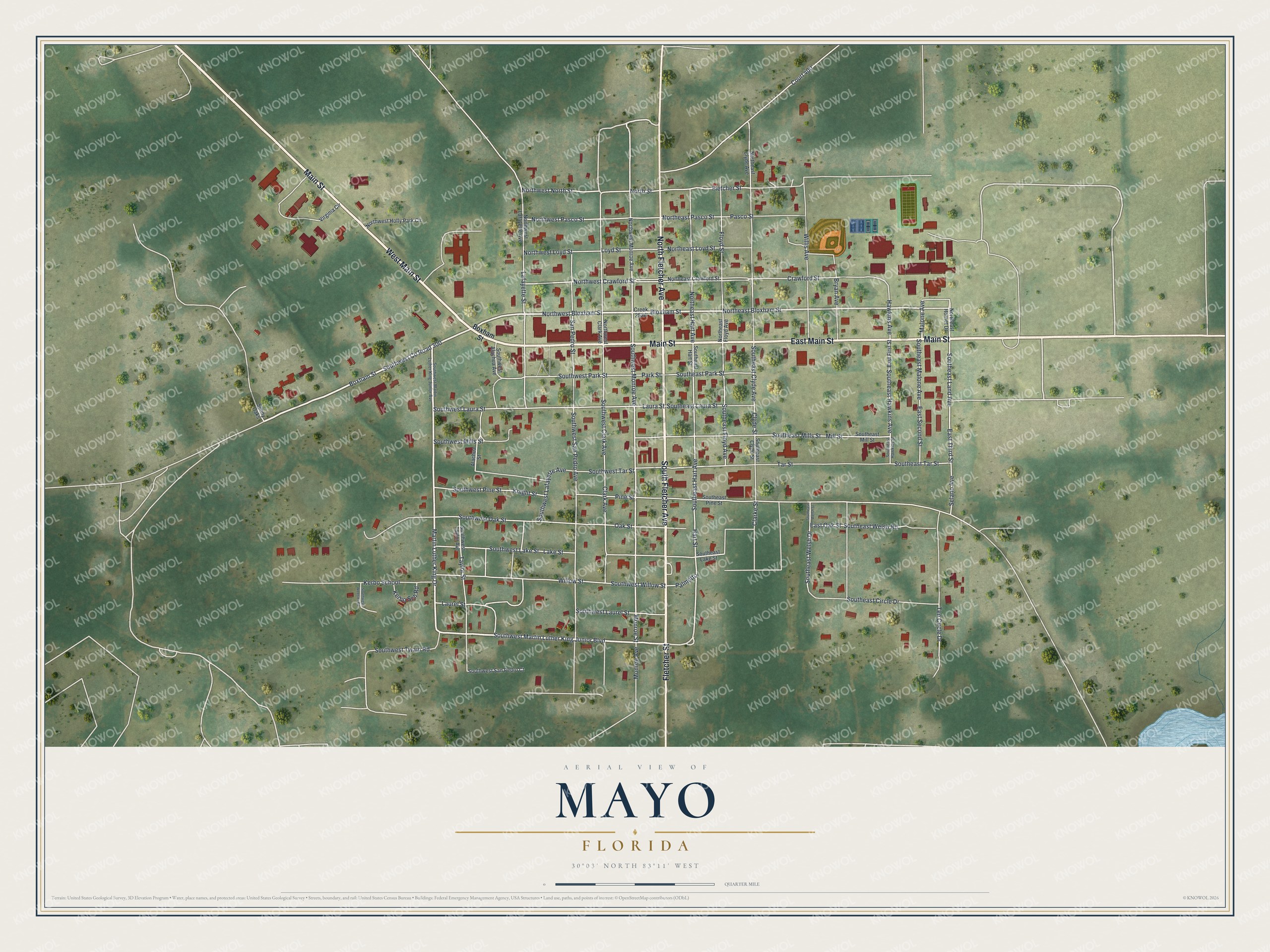 Watermarked full-map preview of Mayo, Florida
