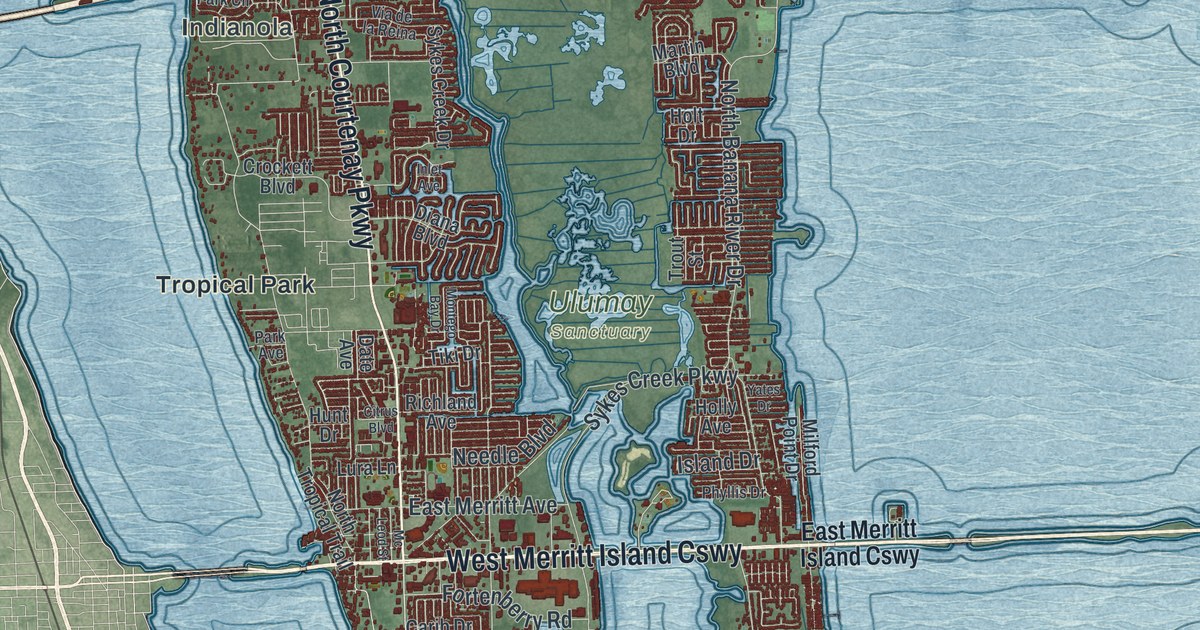 Map of Merritt Island, Florida