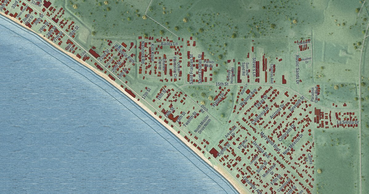 Map of Mexico Beach, Florida