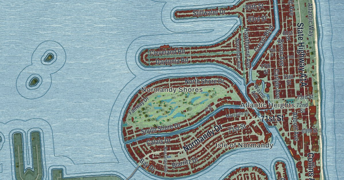 Map of Miami Beach, Florida