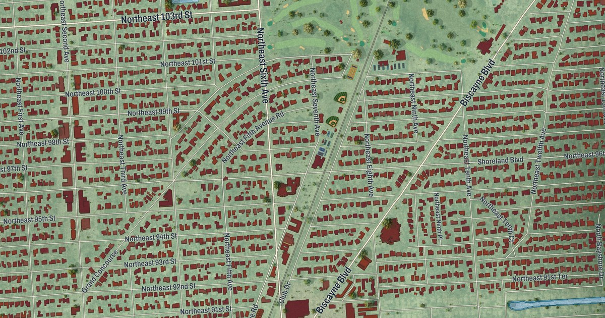 Map of Miami Shores, Florida
