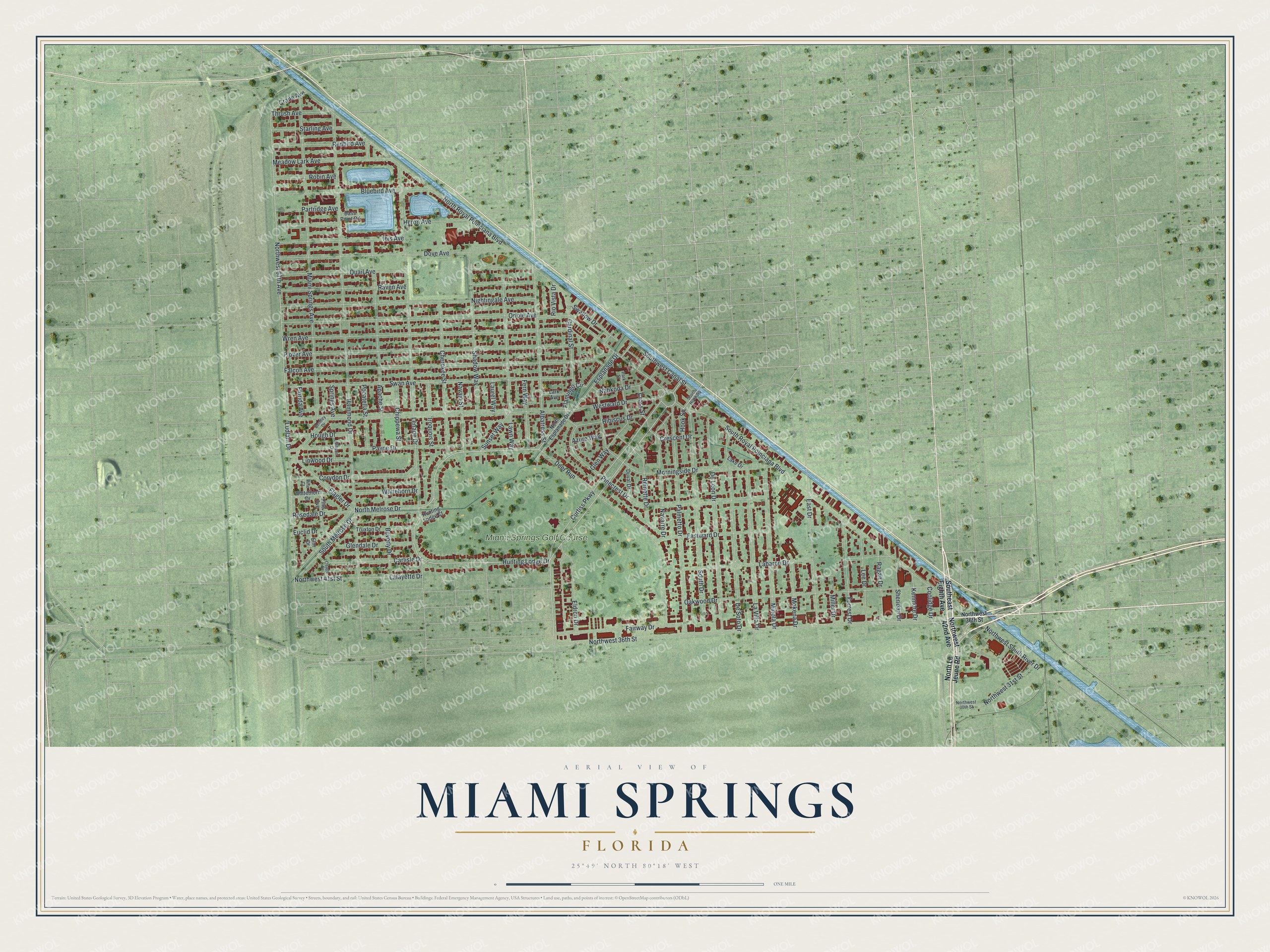 Watermarked full-map preview of Miami Springs, Florida