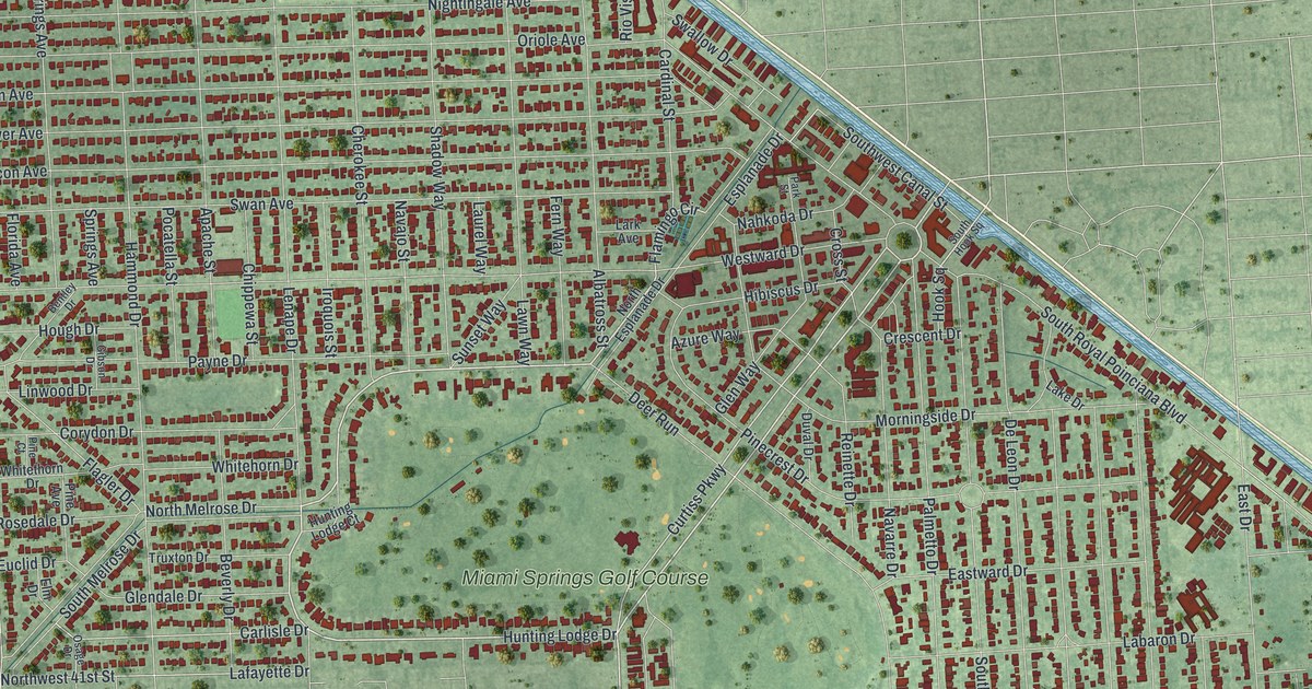 Map of Miami Springs, Florida