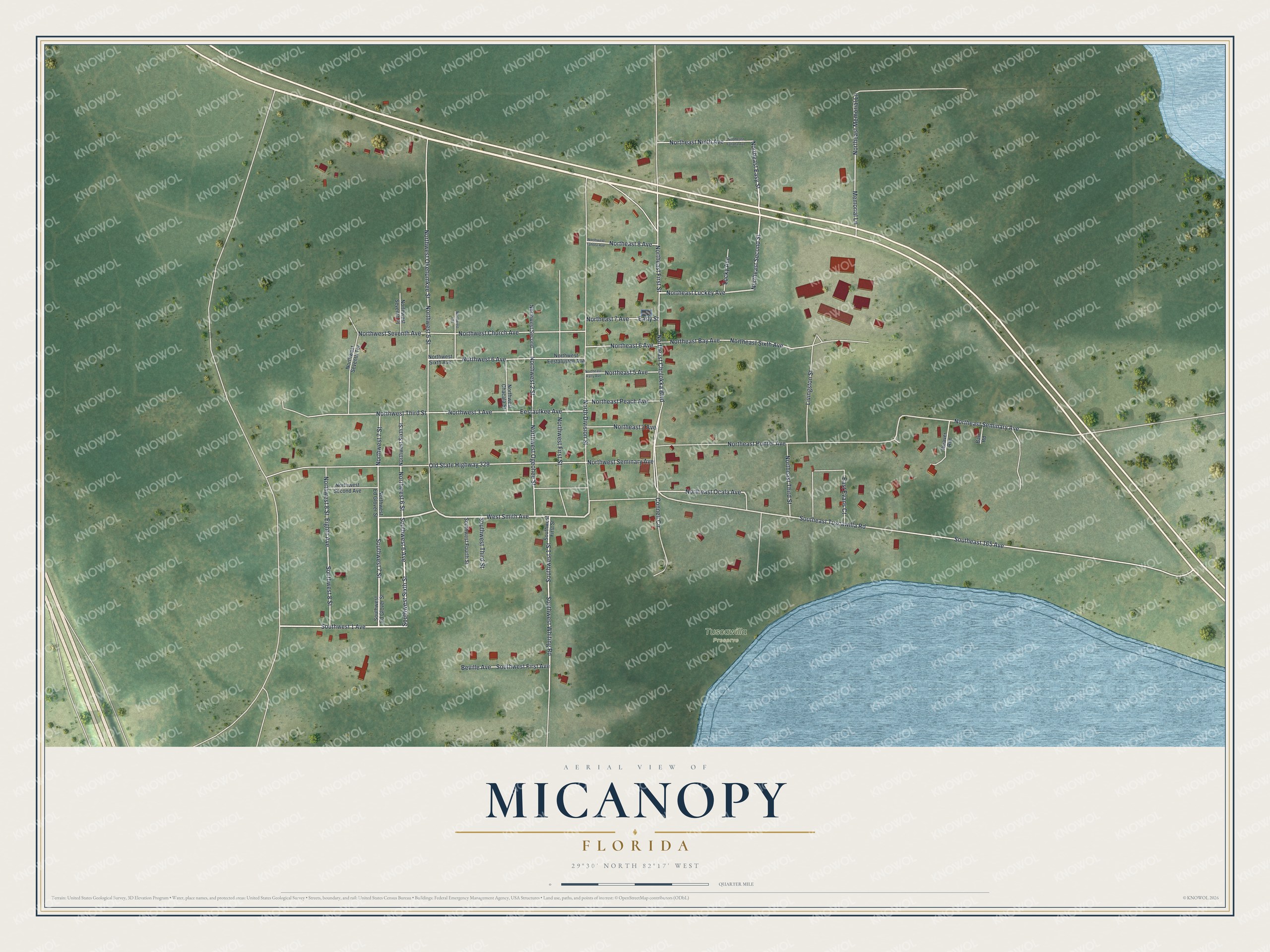 Watermarked full-map preview of Micanopy, Florida