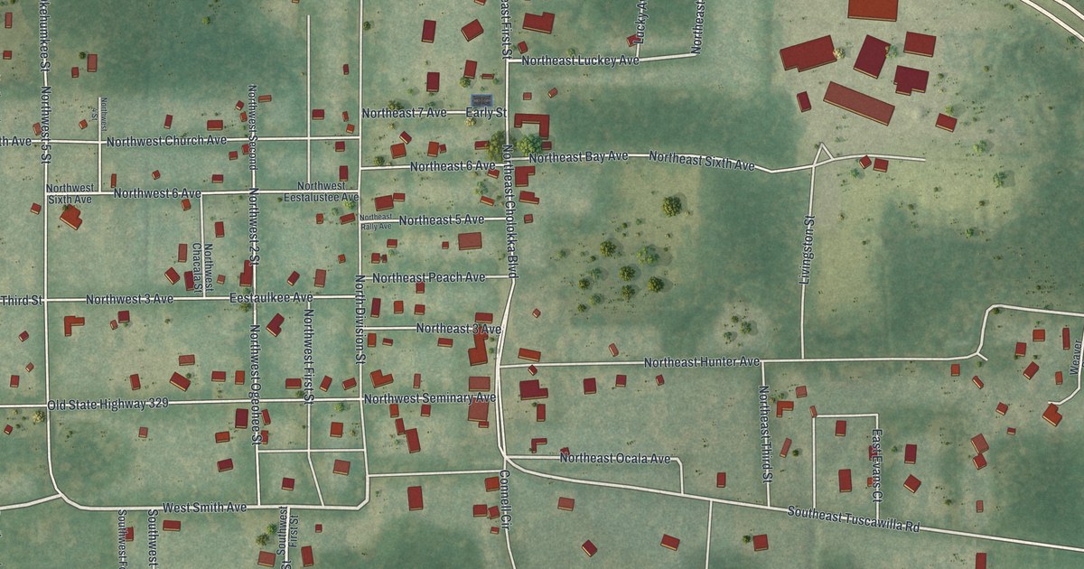 Map of Micanopy, Florida