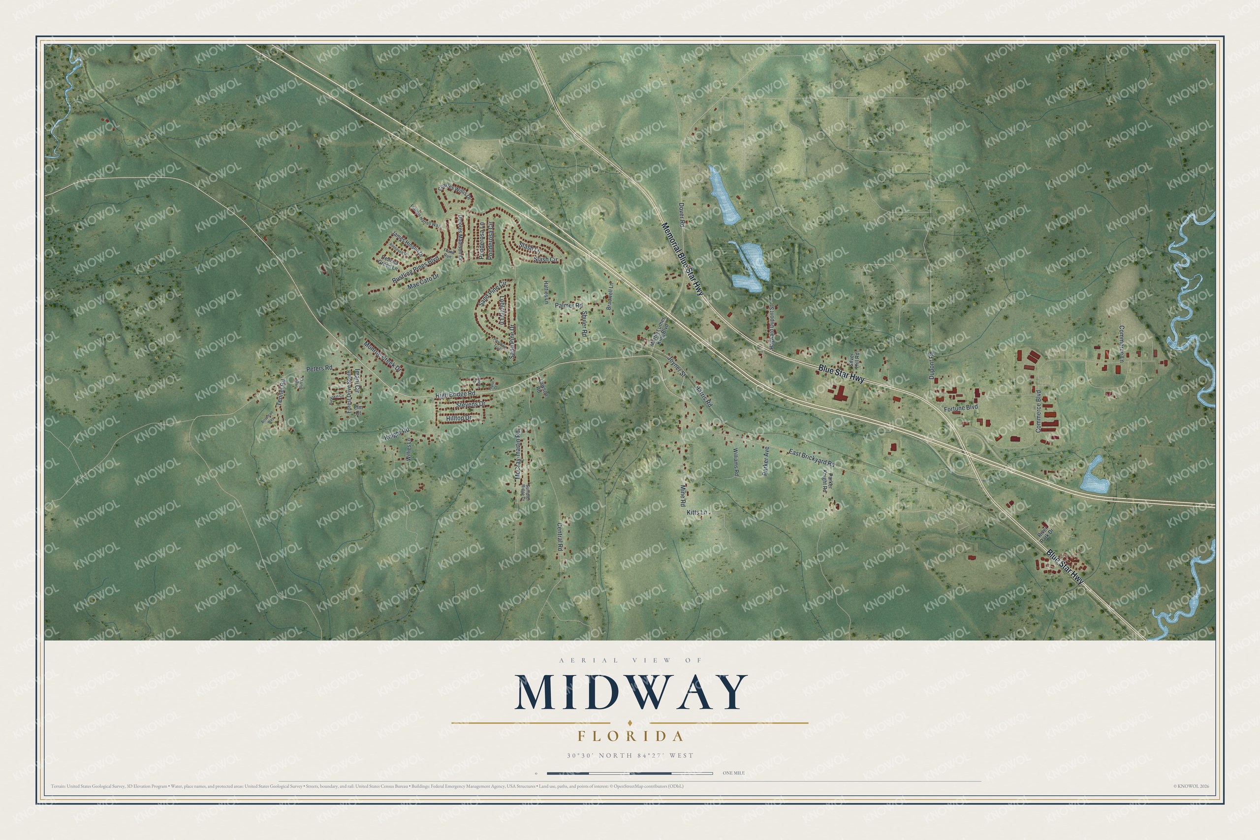 Watermarked full-map preview of Midway, Florida
