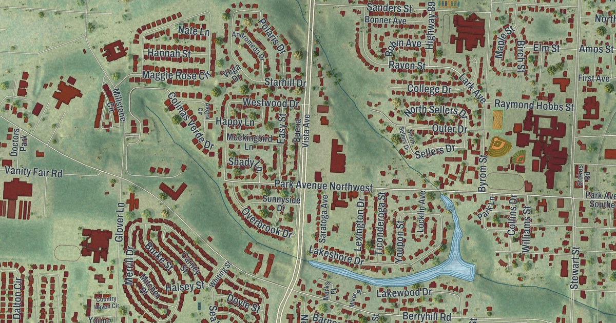 Map of Milton, Florida