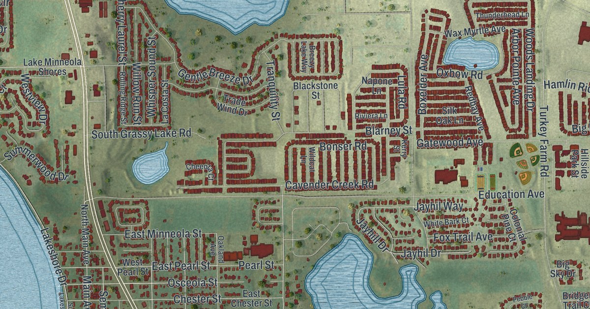 Map of Minneola, Florida